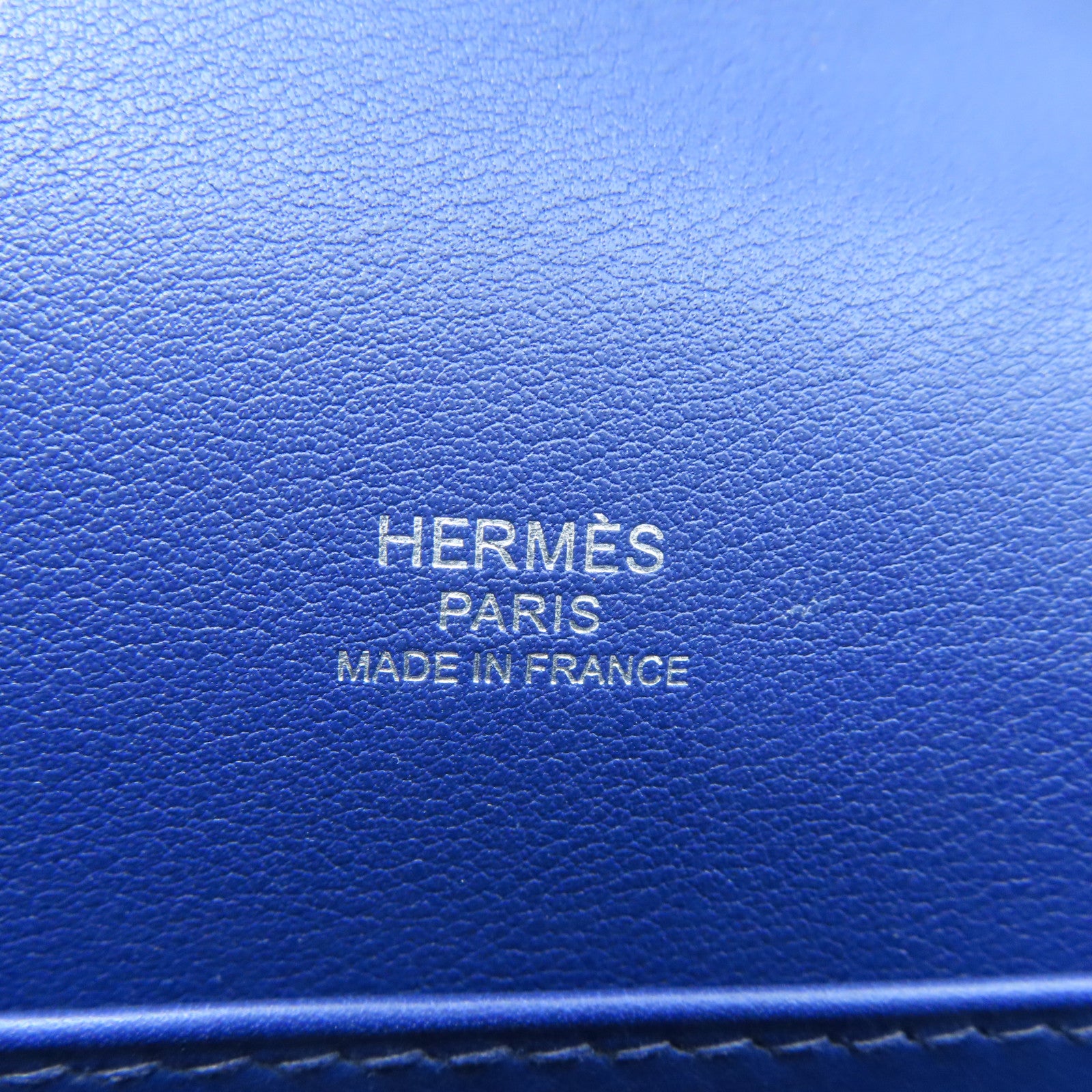HERMES Suede Leather Roulis 23 Silver Buckle Shoulder Bag Blue