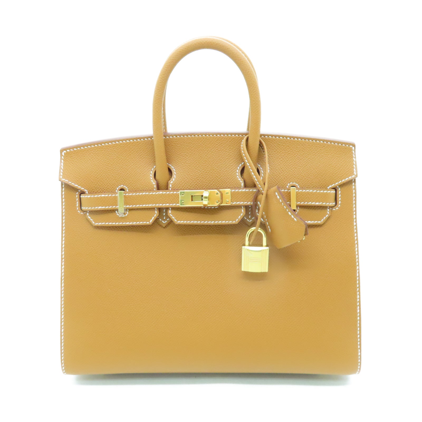 HERMES Epsom皮革Birkin 25金扣手挽袋啡色