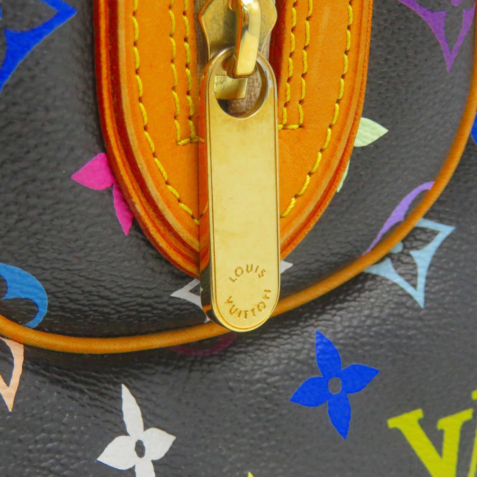 LOUIS VUITTON Monogram Multicolore Priscilla金扣手挽袋黑色