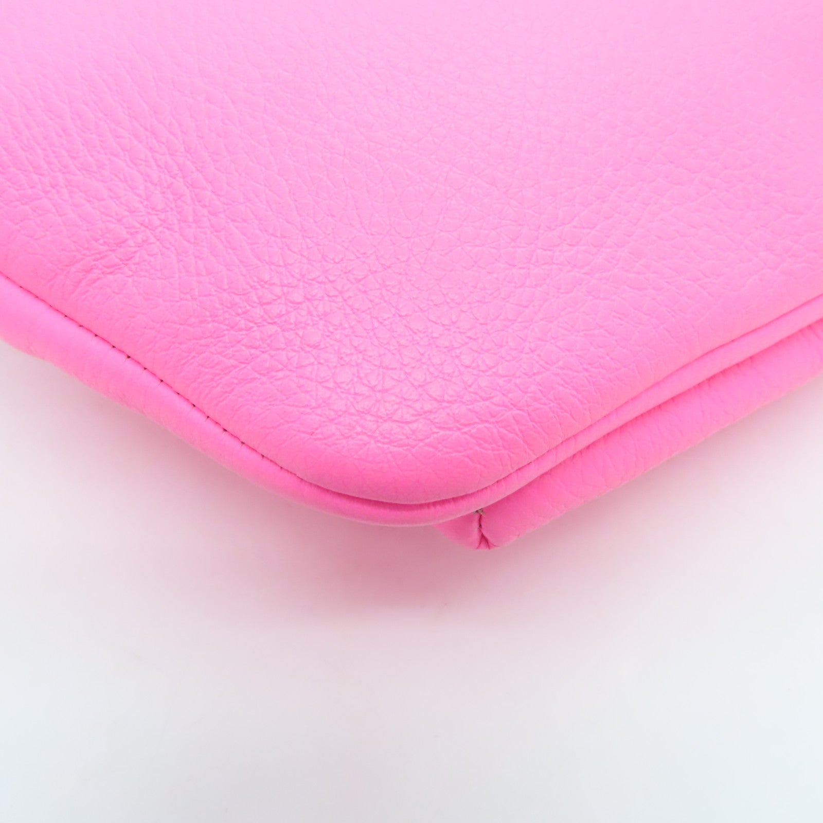 BALENCIAGA Leather Waist Bag Silver Buckle Pink