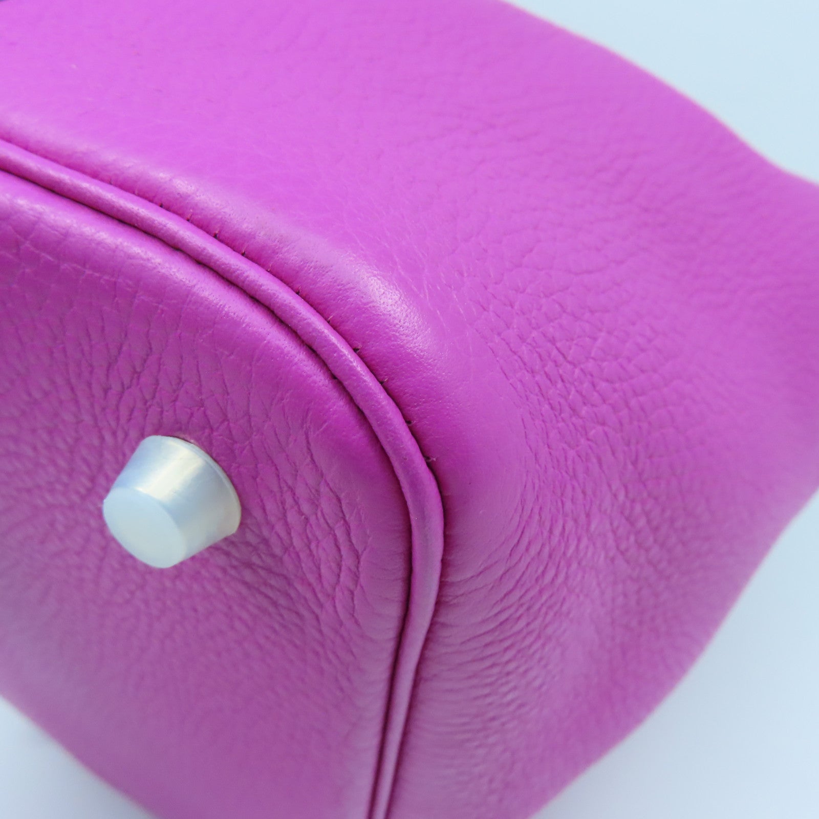 HERMES Clemence皮革Picotin MM銀扣手挽袋Magnolia紫色