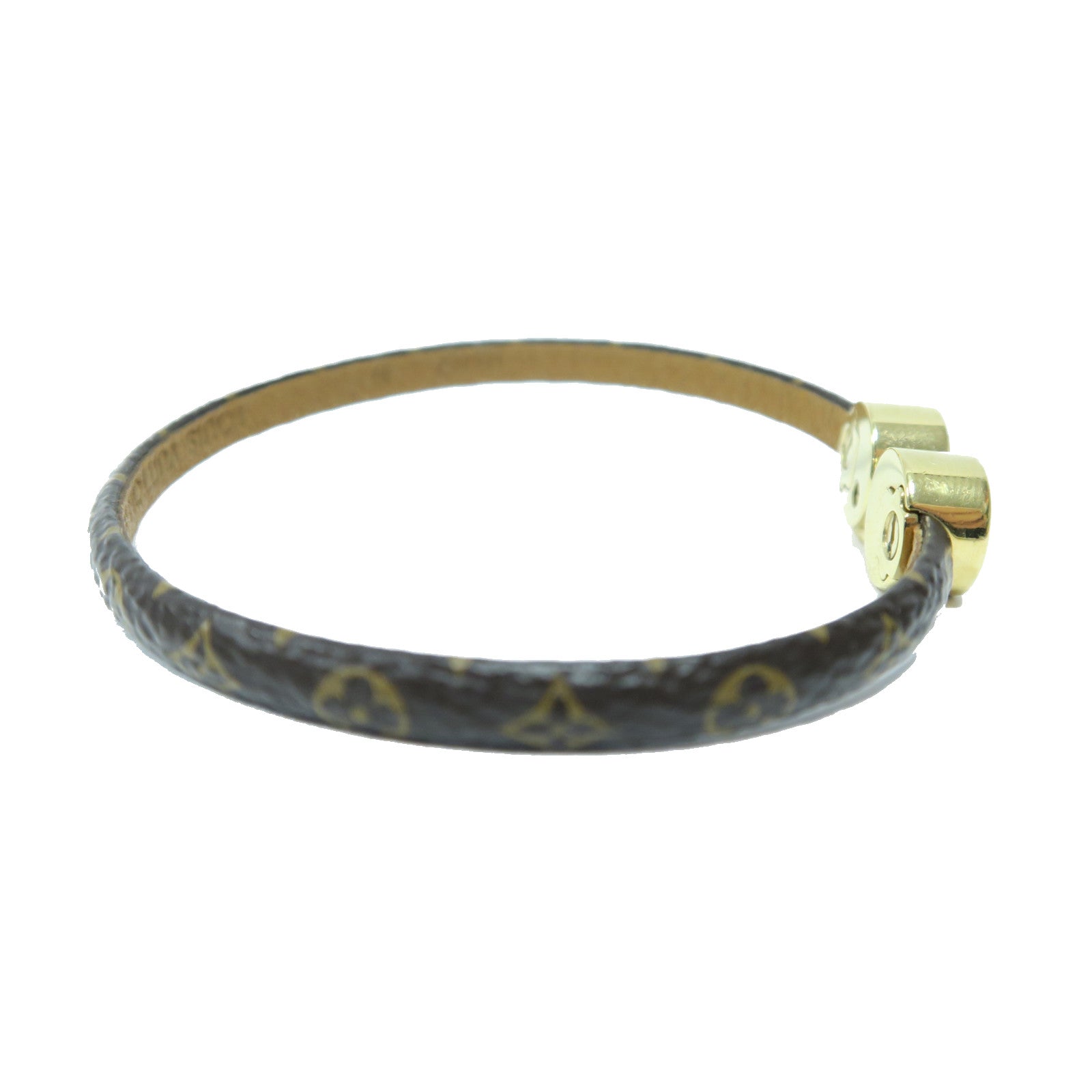 LOUIS VUITTON Monogram/金屬Historic Mini金扣手鏈啡色