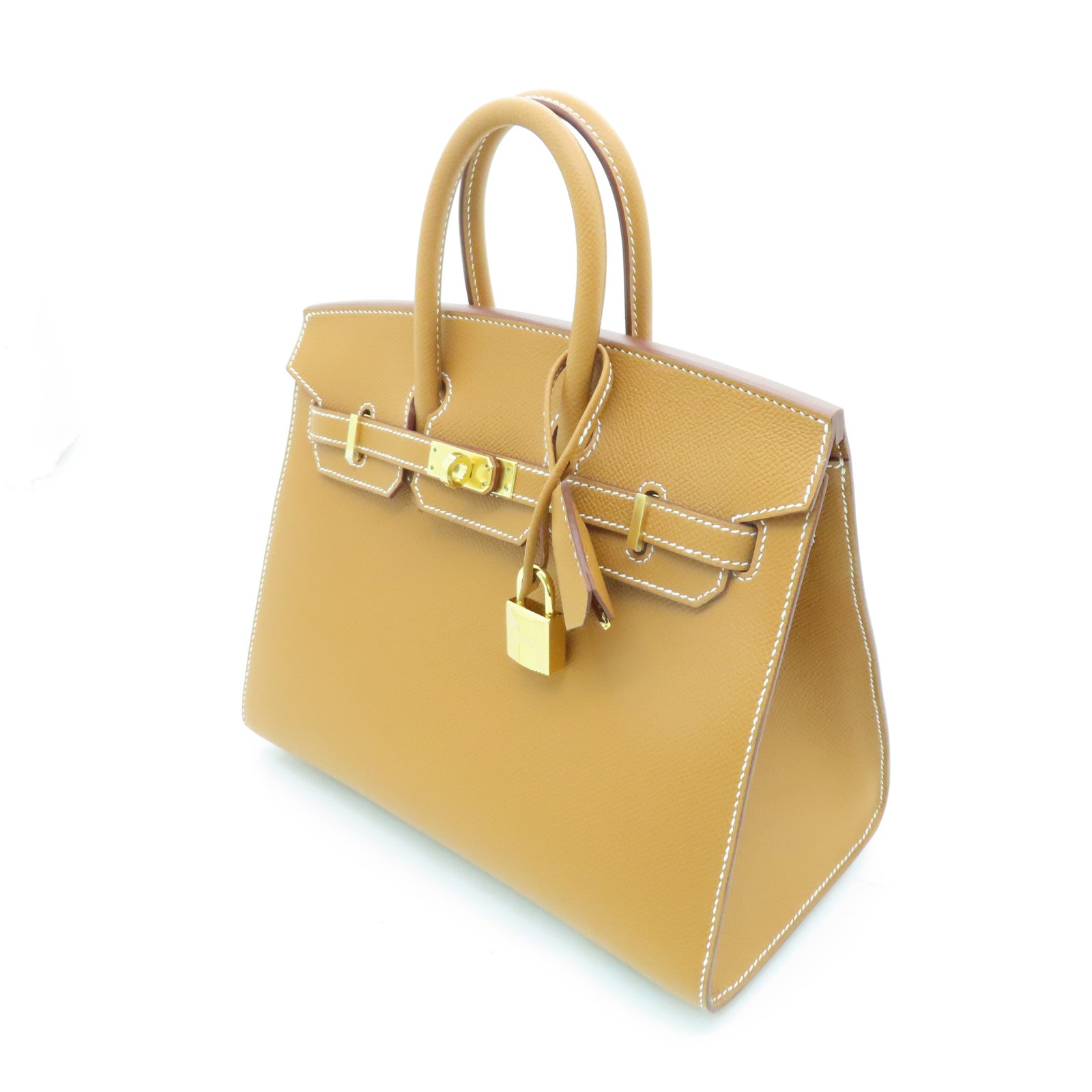 HERMES Epsom皮革Birkin 25金扣手挽袋啡色