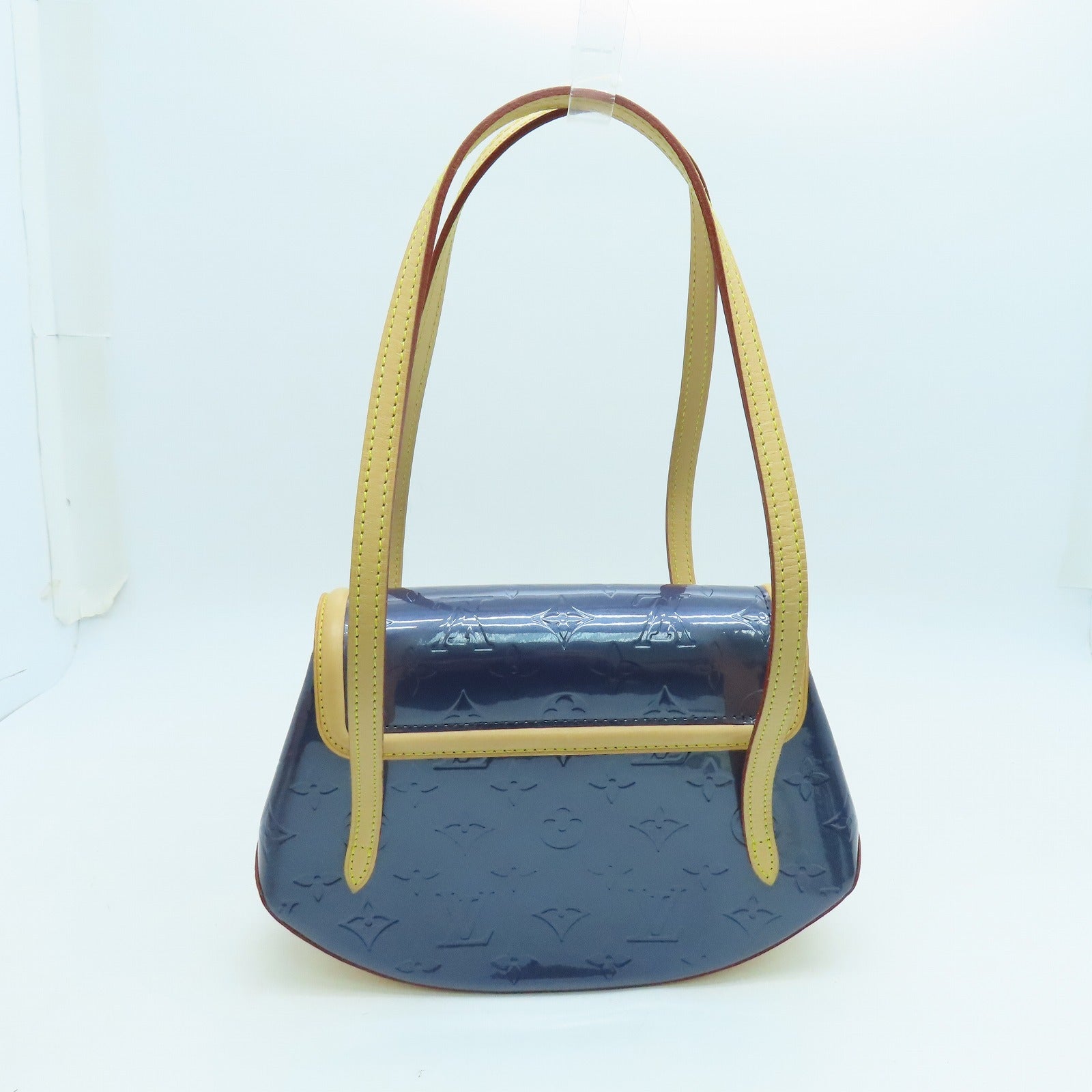 LOUIS VUITTON Monogram Vernis Biscayne Bag金扣肩背袋藍色