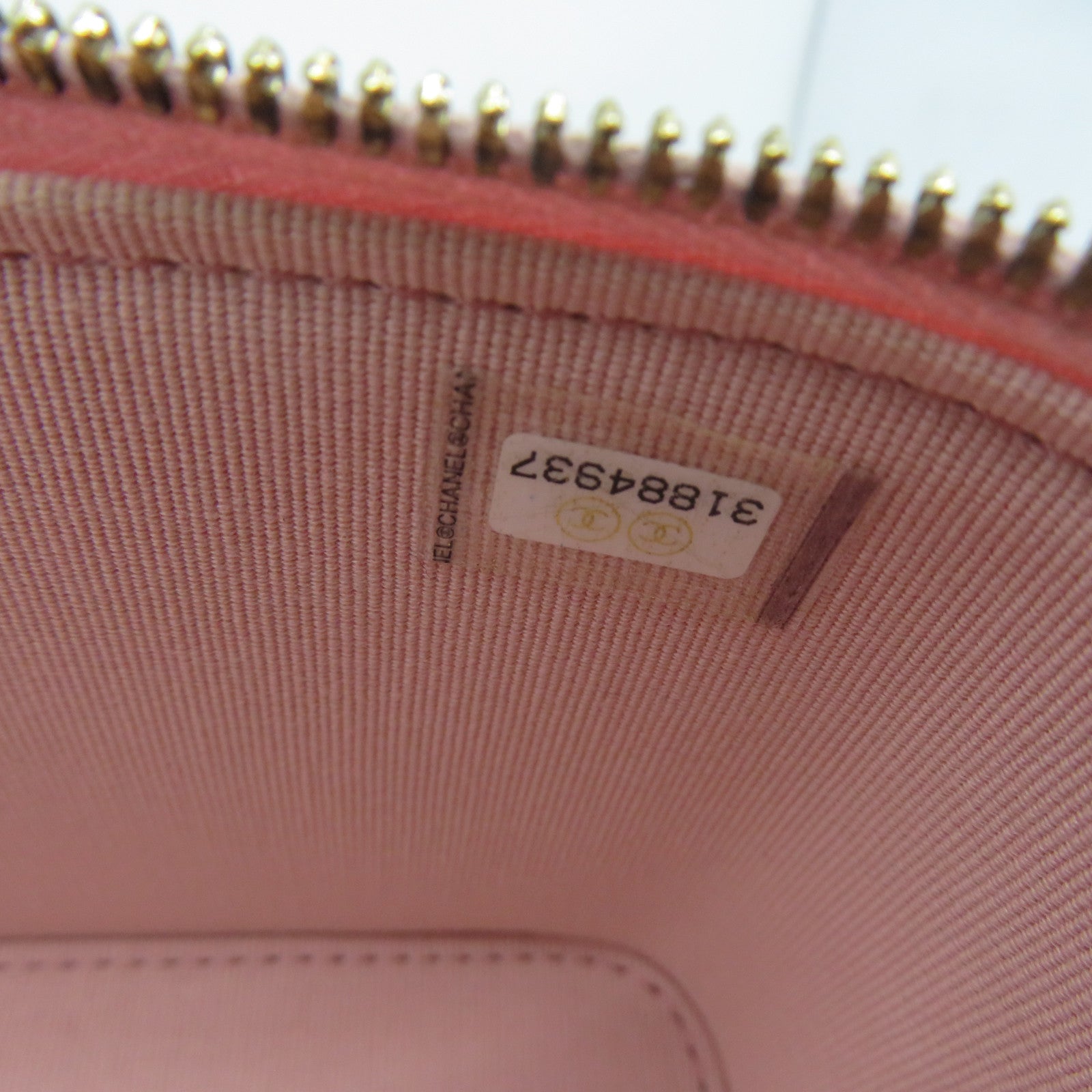 CHANEL 菱格羊皮皮革Small Vanity Case金扣鏈帶肩背袋粉紅色