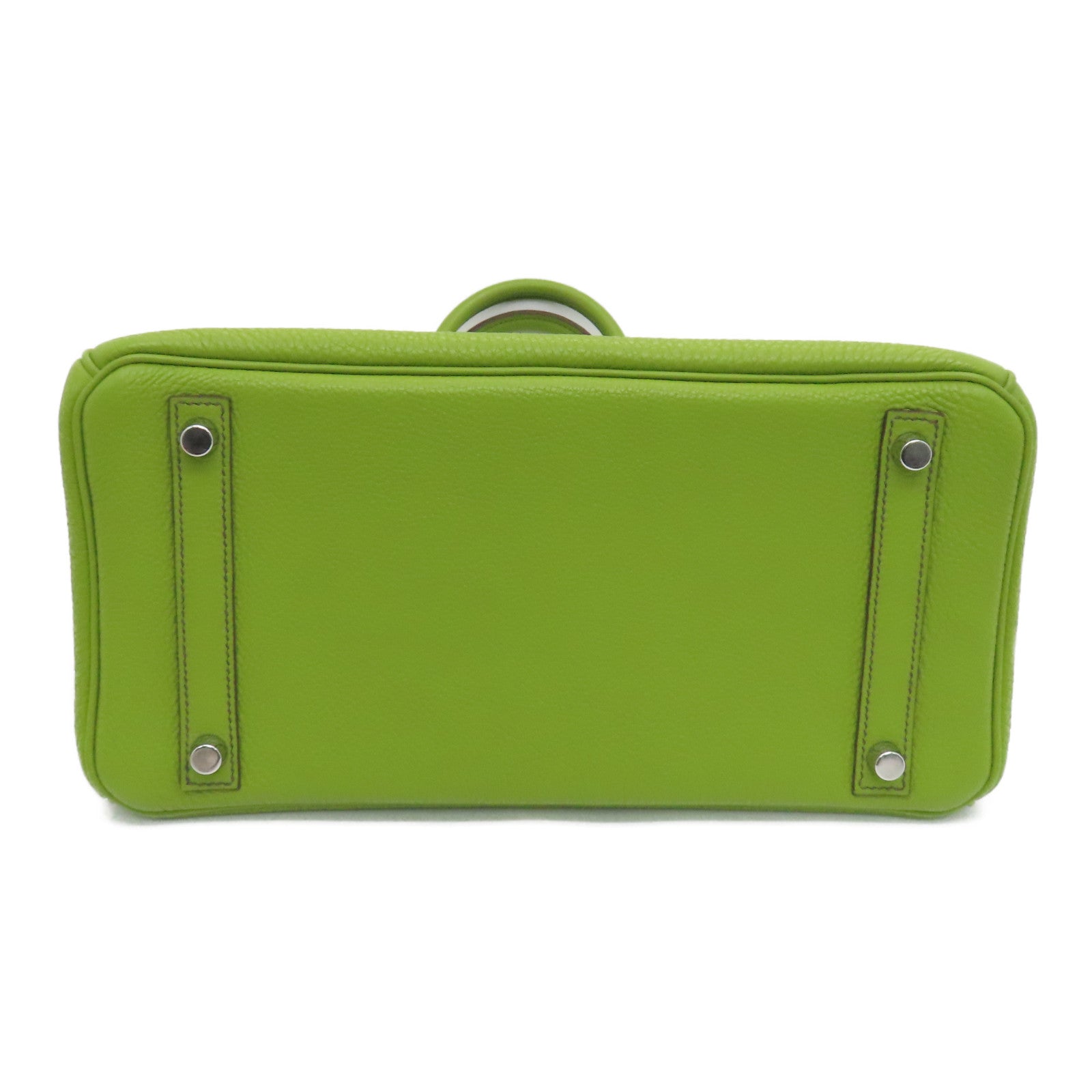 HERMES Clemence皮革Birkin 30銀扣手挽袋Vert Anis/綠色