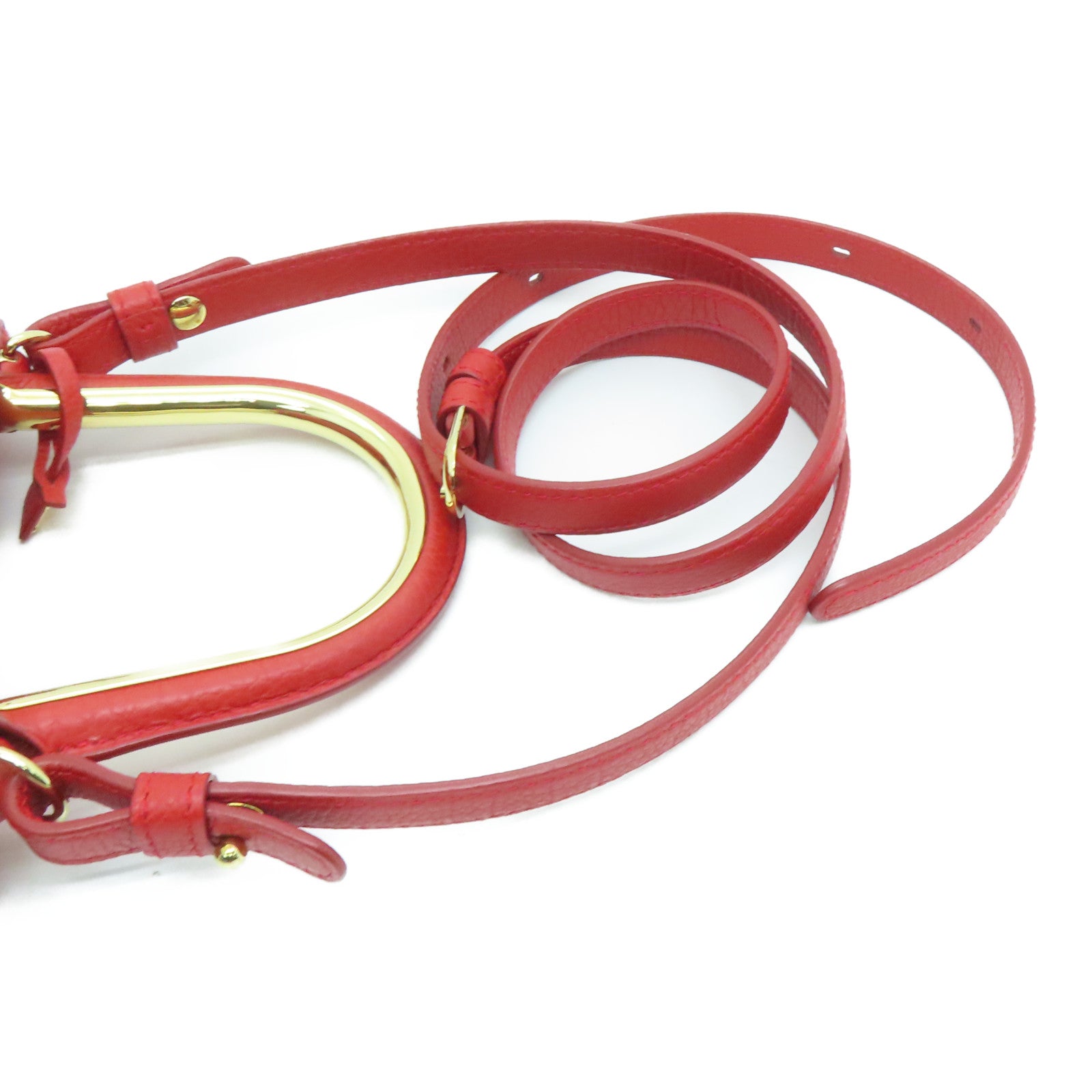 SELECTION [Sharp discount] Cowhide leather Delvaux Brillant Mini gold buckle handle shoulder bag red