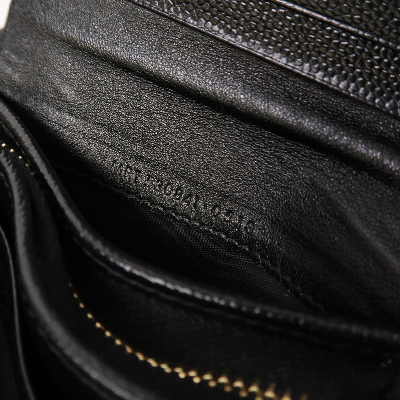 SAINT LAURENT 斜紋牛皮皮革Wallet金扣錢包黑色