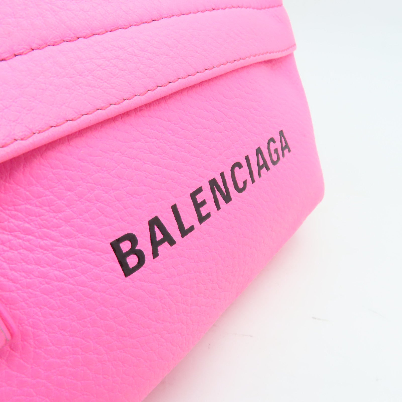 BALENCIAGA Leather Waist Bag Silver Buckle Pink