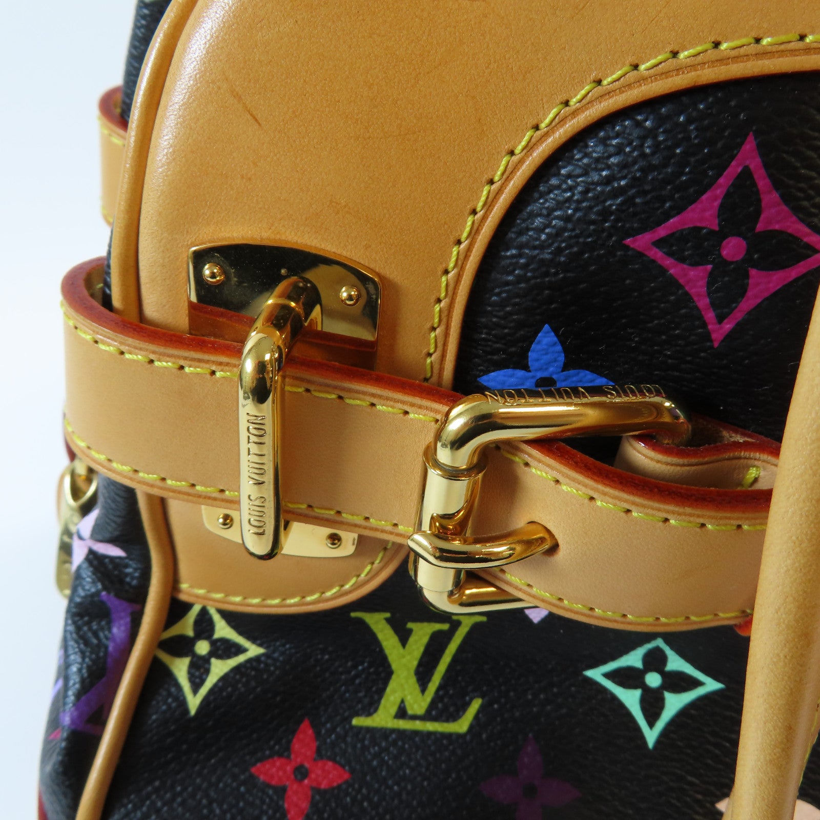 LOUIS VUITTON Monogram Multicolore Claudia金扣肩背袋啡色/黑色