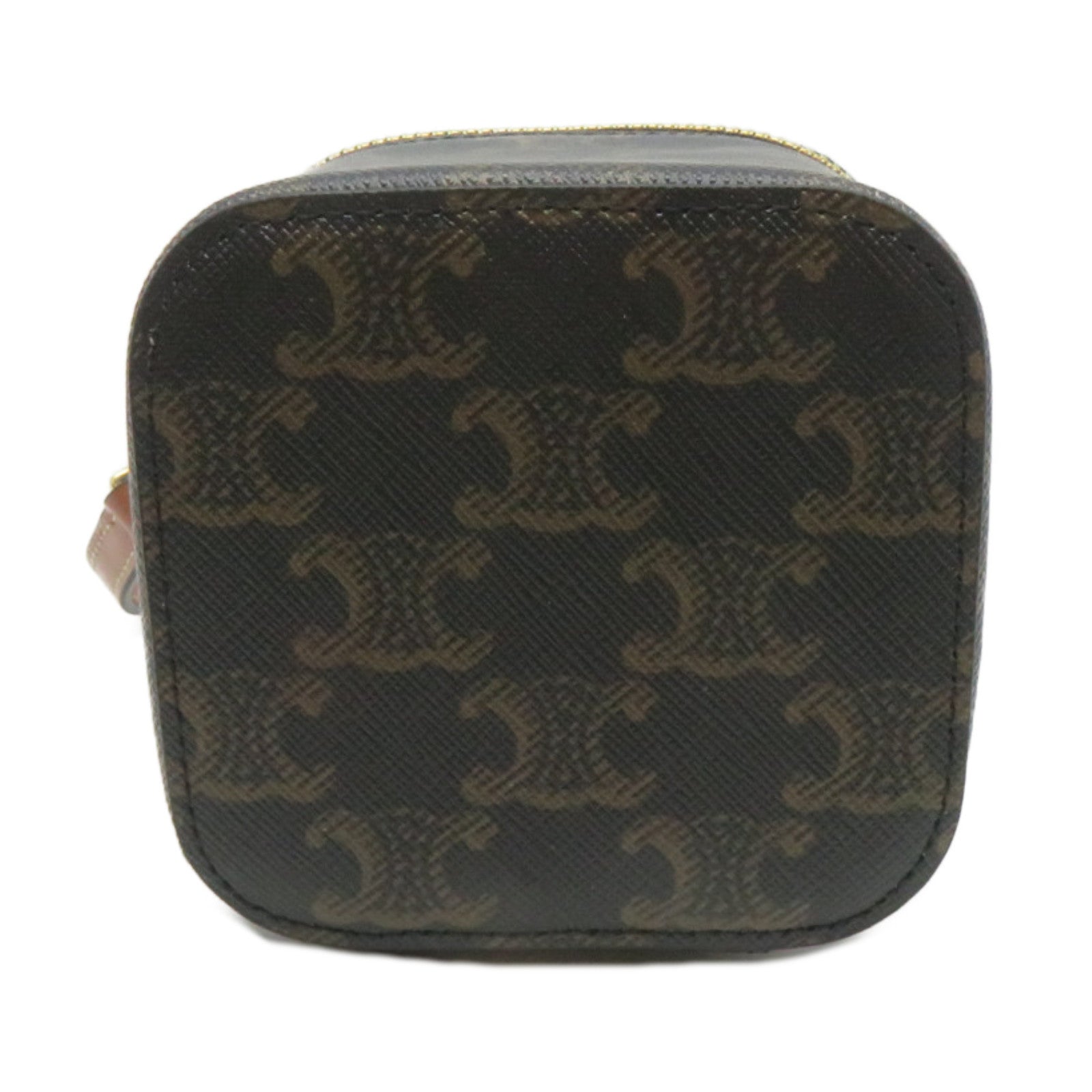 CELINE 塗層帆布Vanity Case 2Way Shoulder Bag金扣手挽肩背兩用袋啡色
