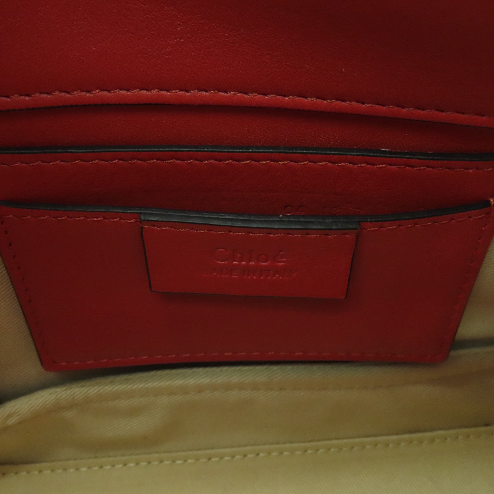 Chloe 【激減優惠】漆皮皮革Roy金扣手挽肩背兩用袋紅色