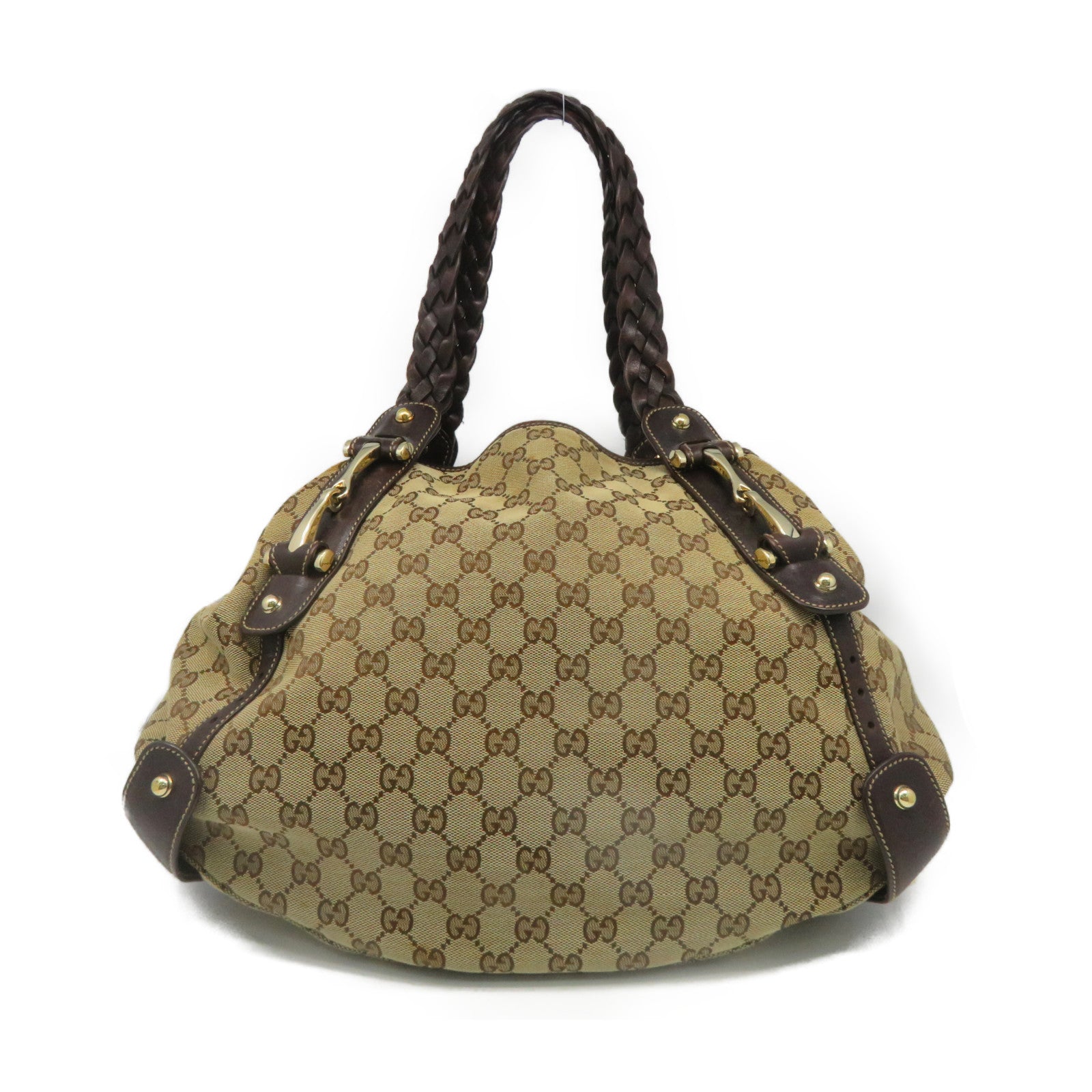 GUCCI 帆布Shoulder Bag金扣肩背袋啡色