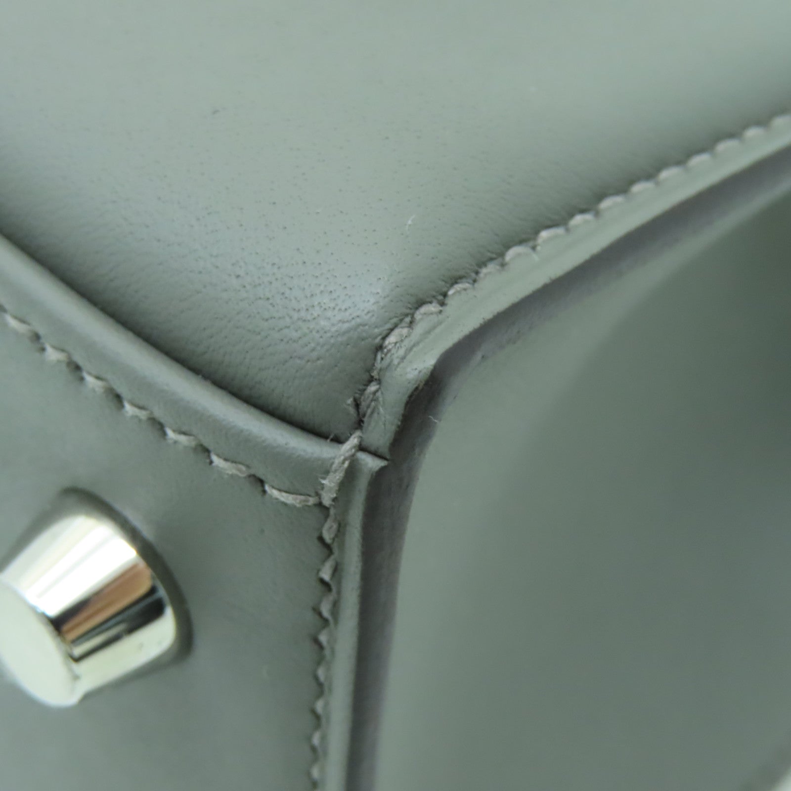 HERMES Swift皮革Kelly 25 Padded銀扣手挽肩背兩用袋Gris Meyer灰色