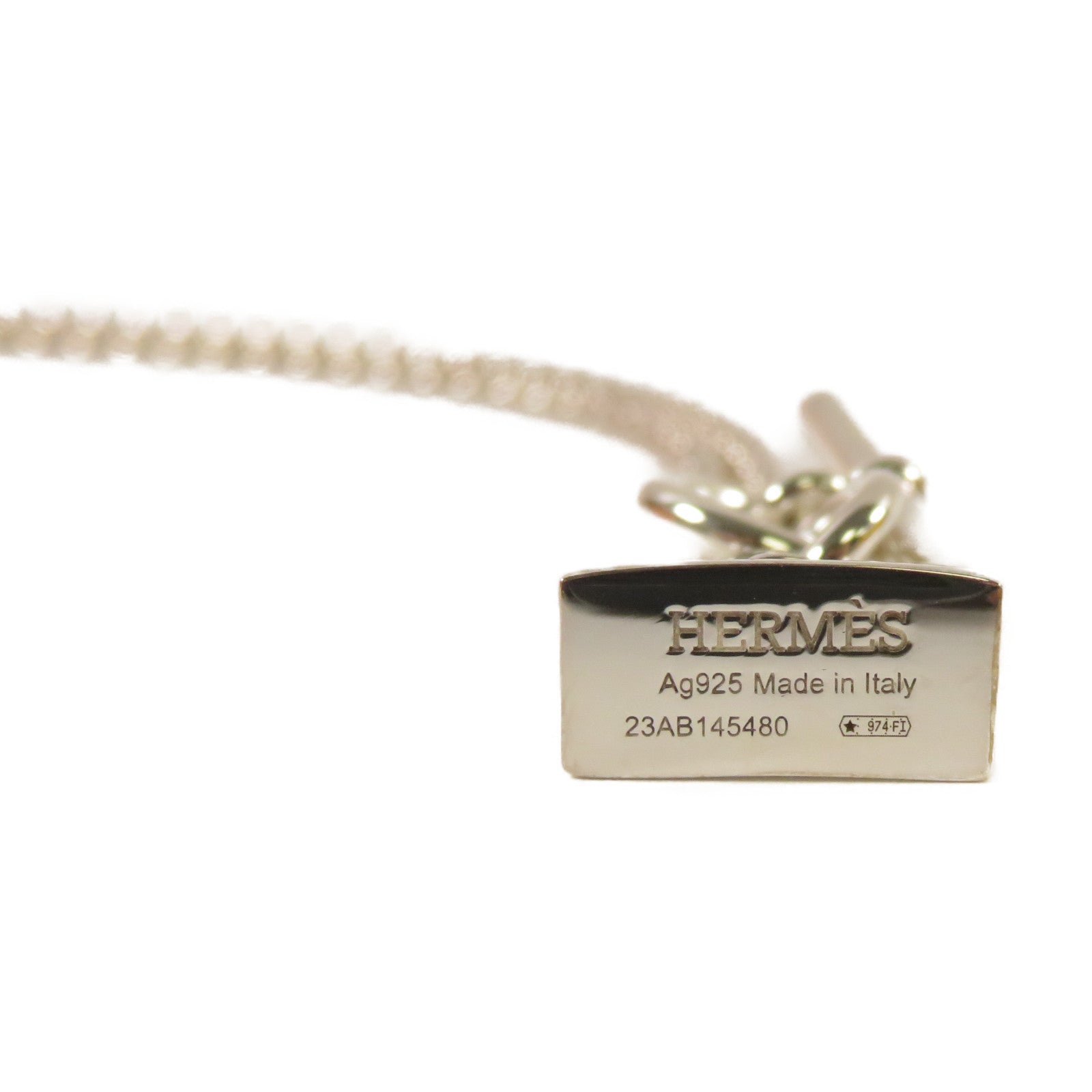 HERMES 925純銀Kelly Necklace項鍊銀色