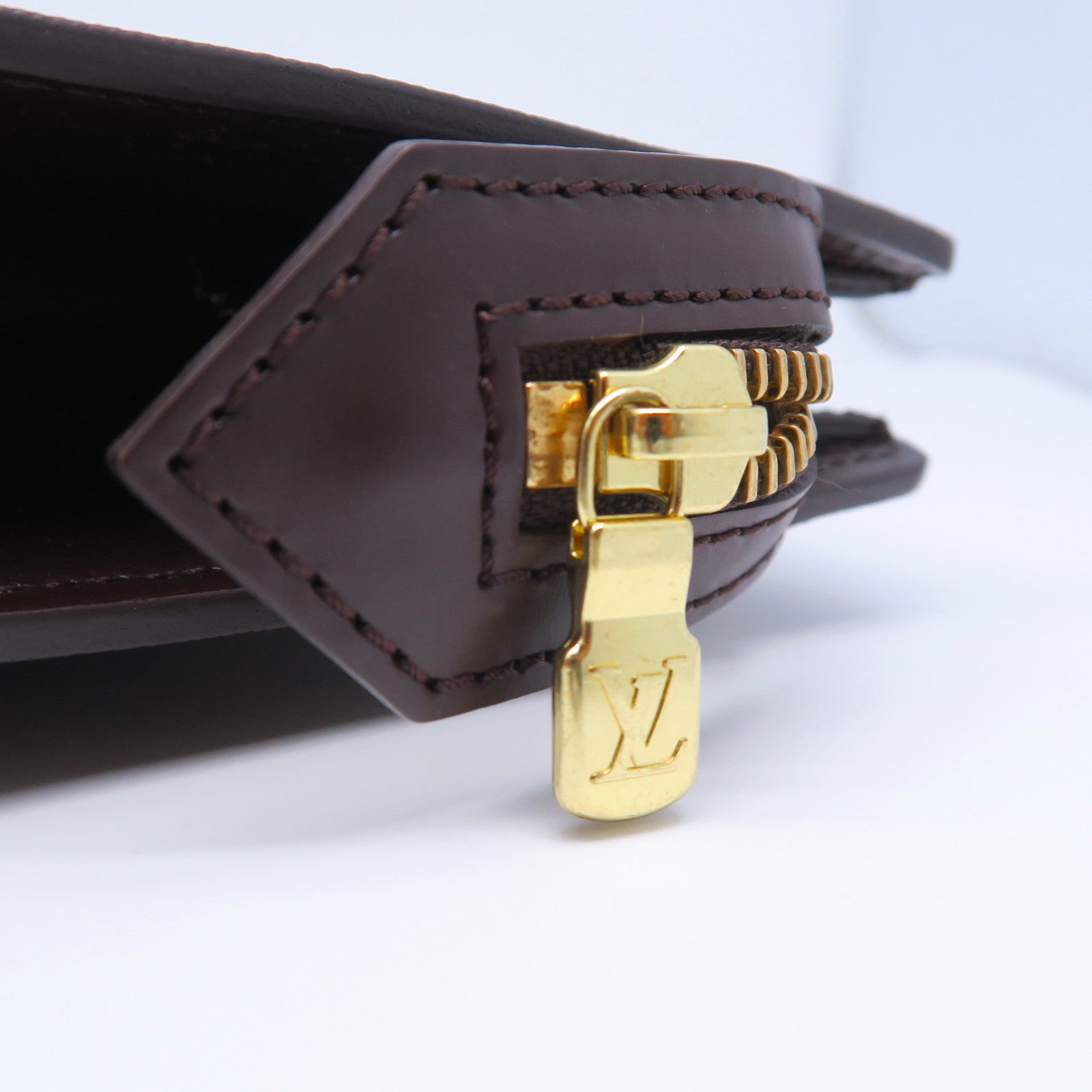 LOUIS VUITTON 【激減優惠】Damier Ebene Venice PM金扣手挽袋啡色