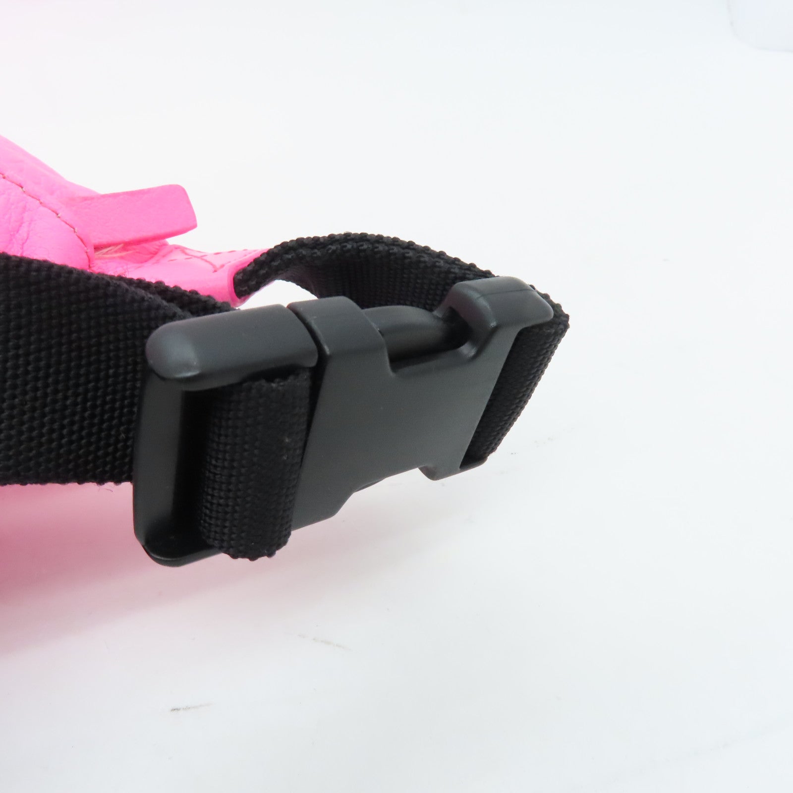 BALENCIAGA Leather Waist Bag Silver Buckle Pink