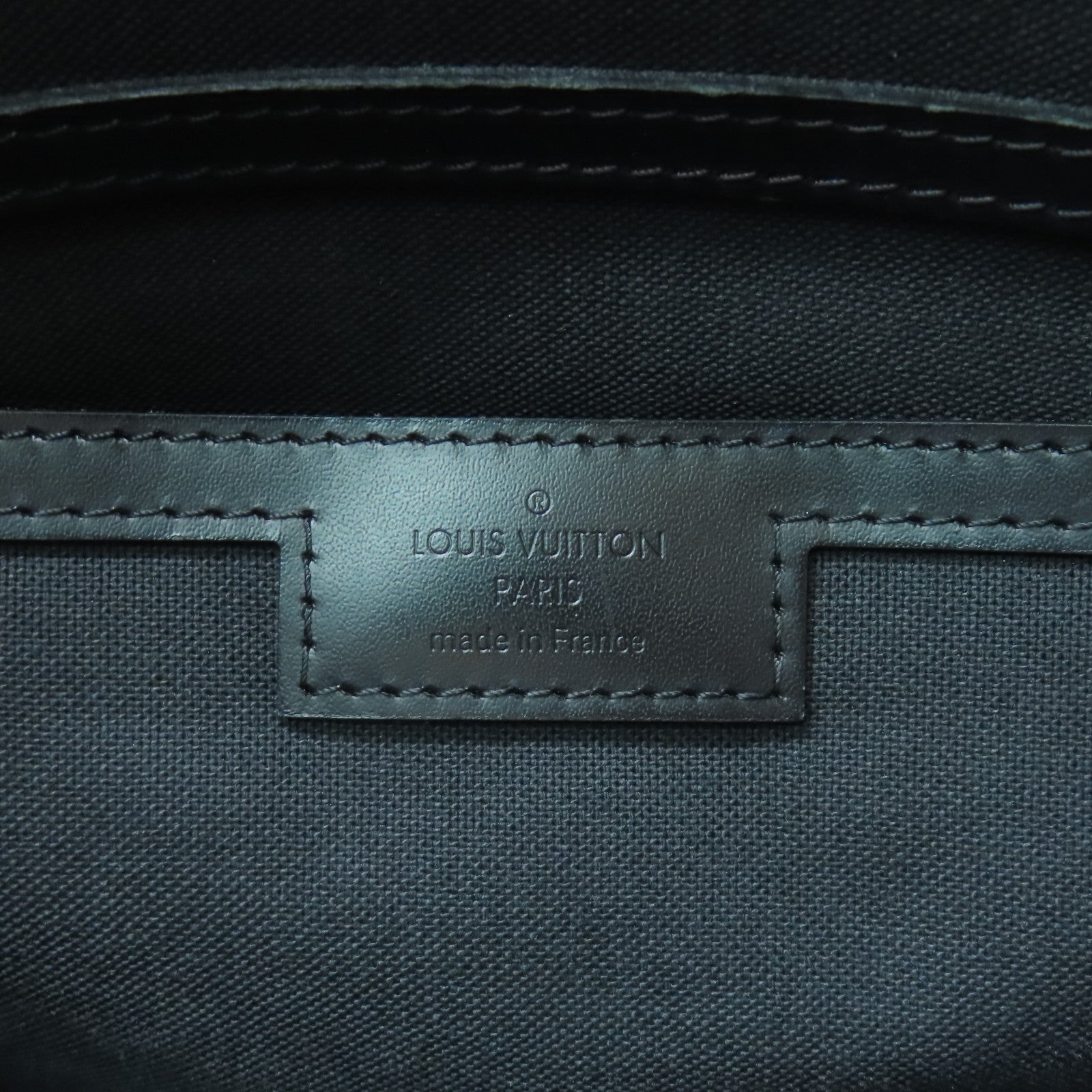 LOUIS VUITTON Damier Graphite Tadao MM銀扣手挽肩背兩用袋黑色/灰色