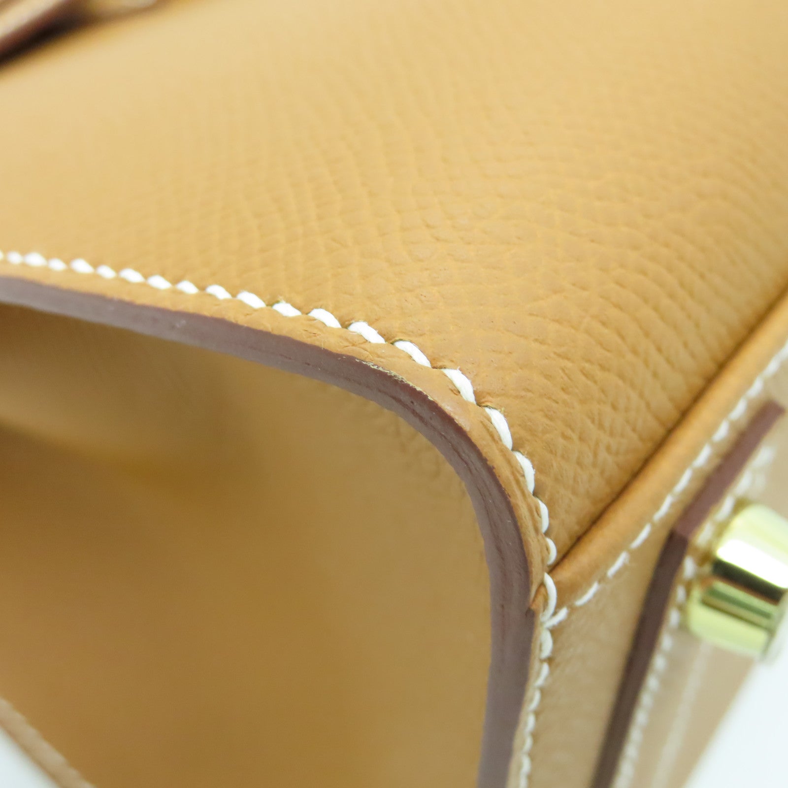 HERMES Epsom皮革Birkin 25金扣手挽袋啡色