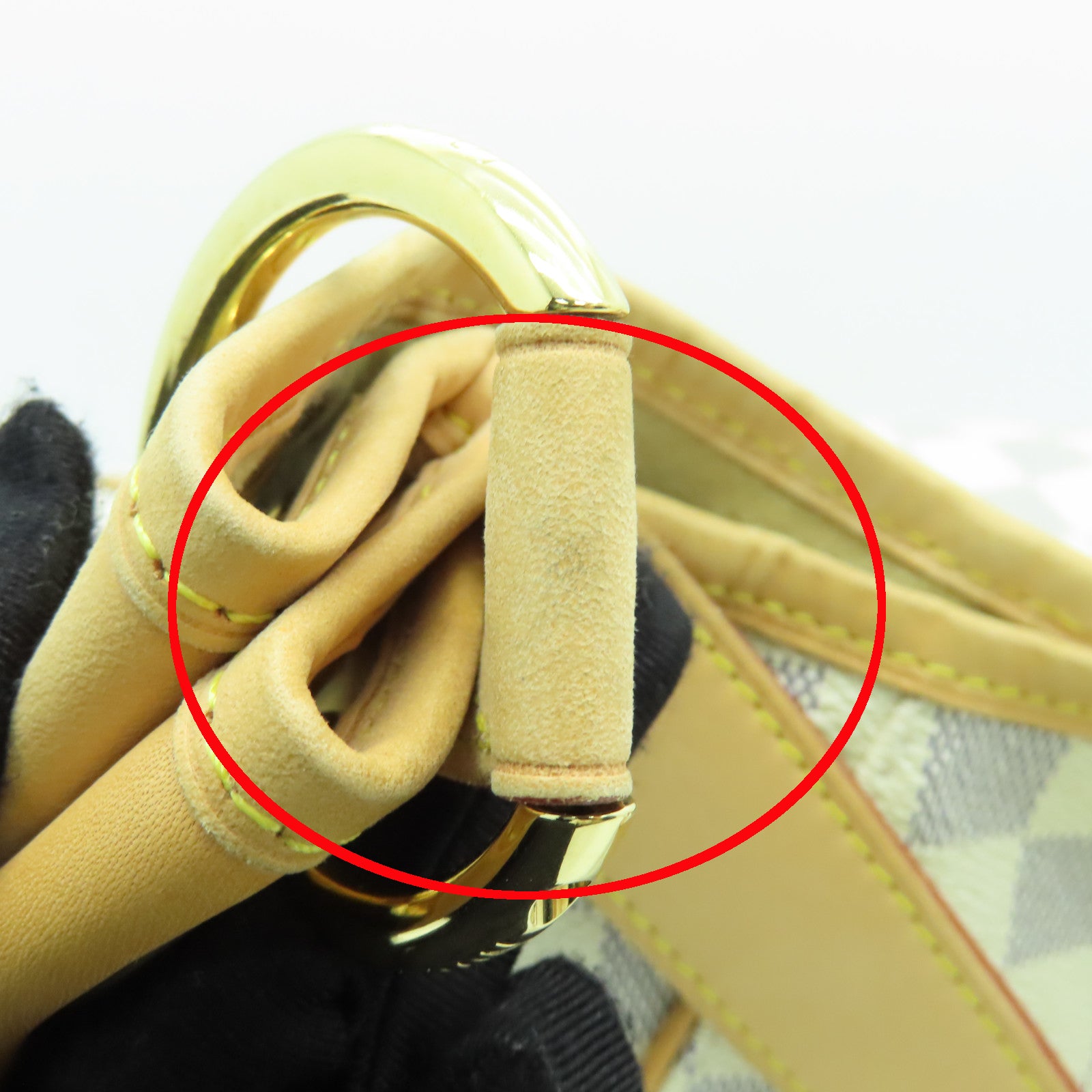 LOUIS VUITTON Damier Azur Galliera PM金扣肩背袋白色
