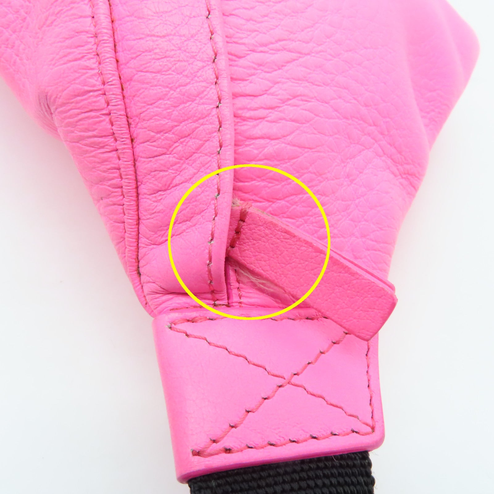 BALENCIAGA Leather Waist Bag Silver Buckle Pink
