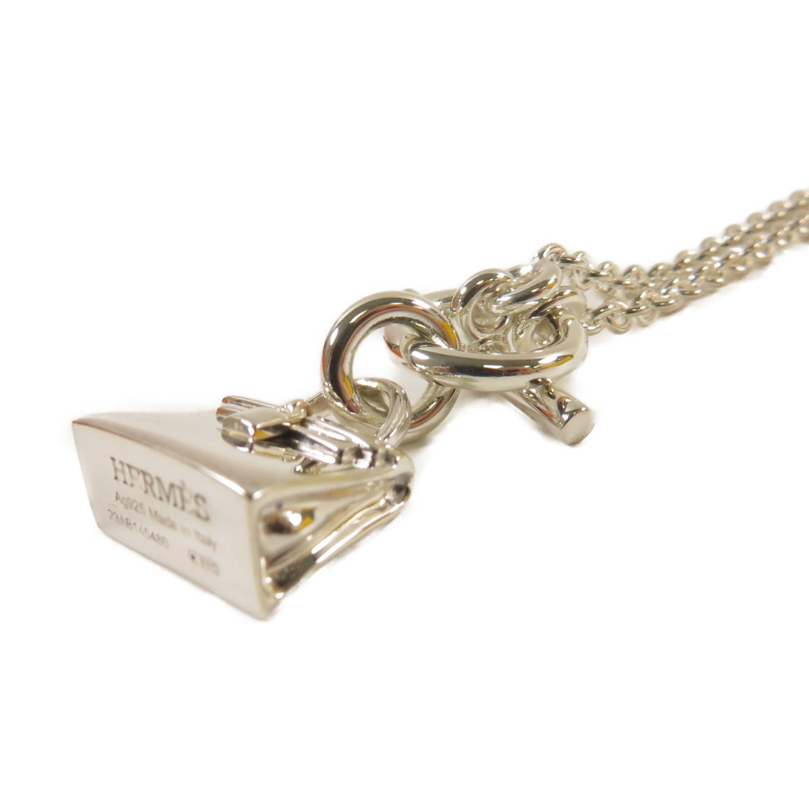 HERMES 925純銀Kelly Necklace項鍊銀色