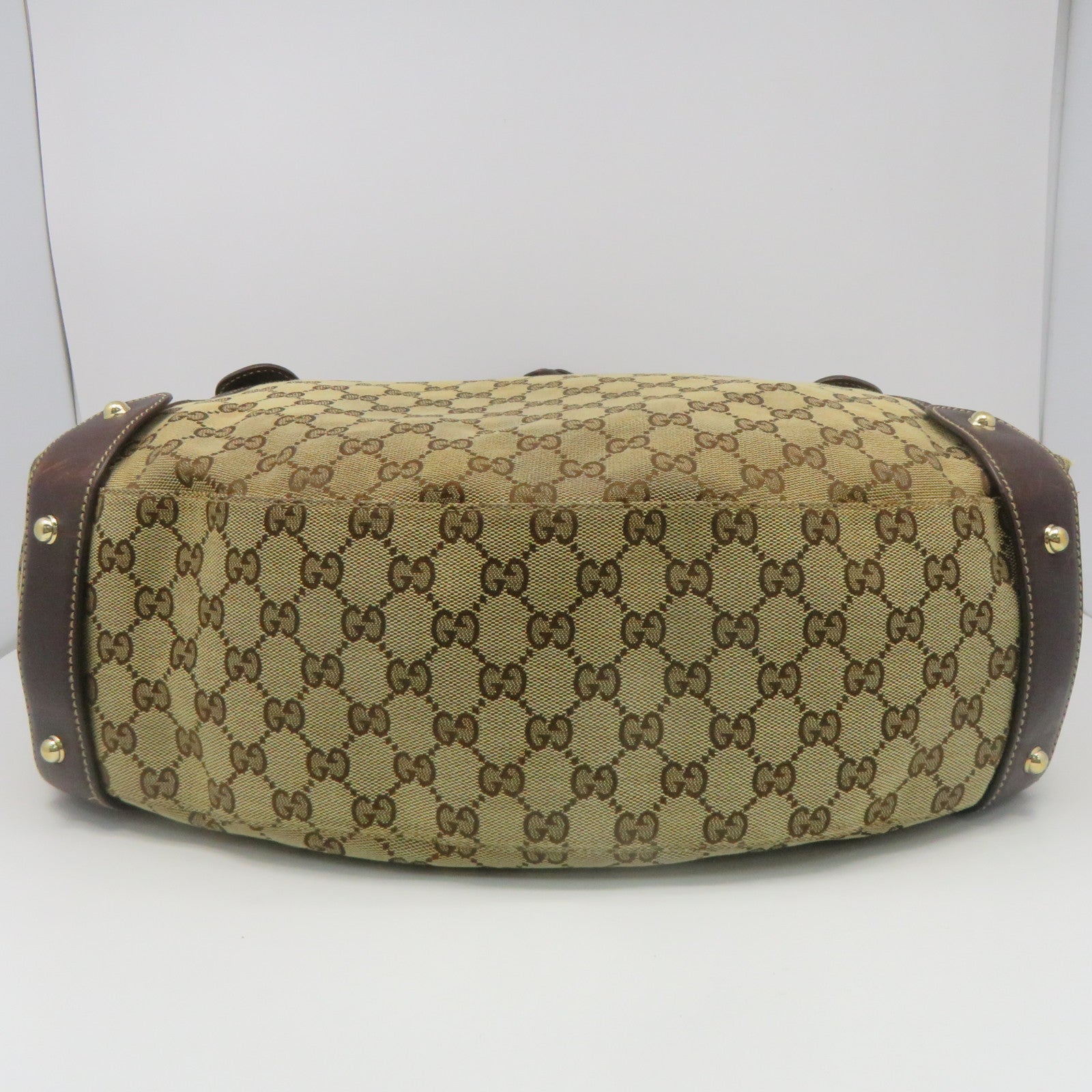 GUCCI 帆布Shoulder Bag金扣肩背袋啡色