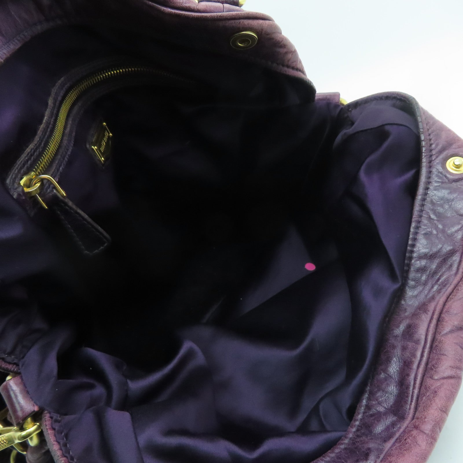 Miu Miu 牛皮皮革Shoulder Bag金扣手挽肩背兩用袋紫色