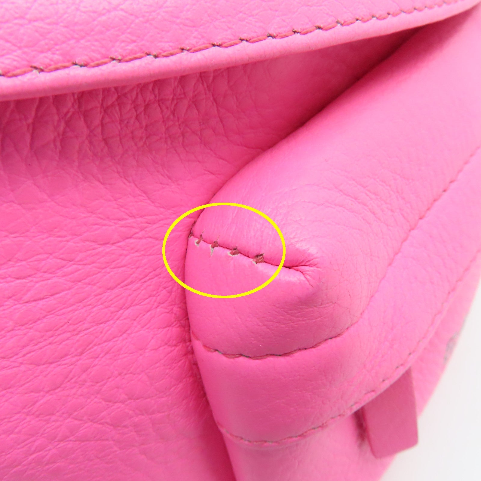 BALENCIAGA Leather Waist Bag Silver Buckle Pink