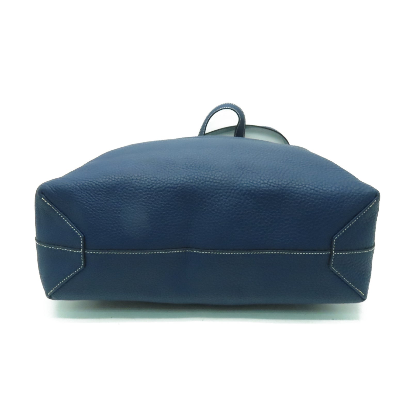 HERMES Clemence皮革Double Sens手挽袋深藍色