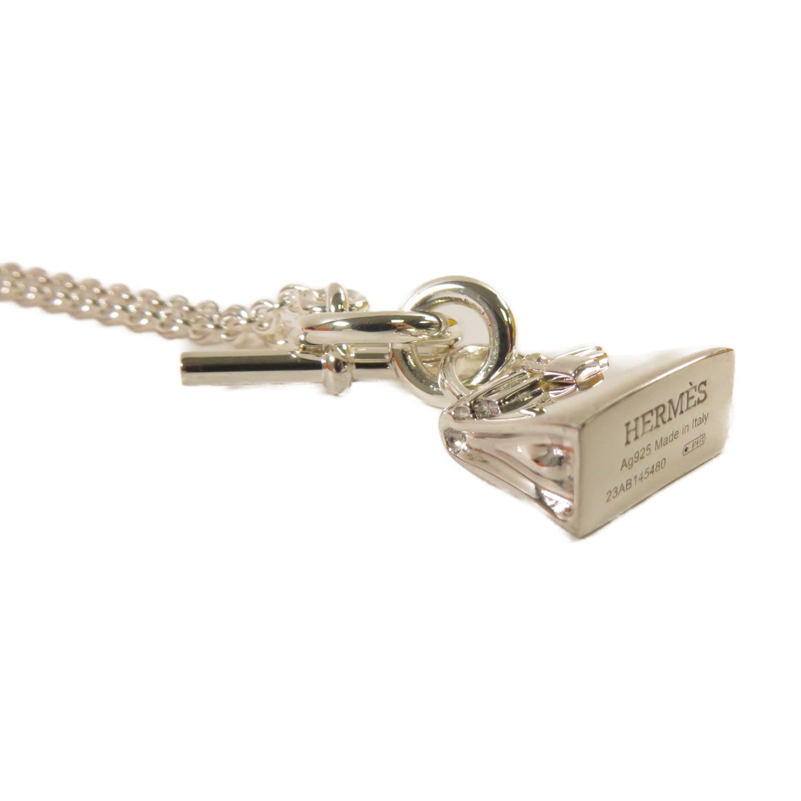 HERMES 925純銀Kelly Necklace項鍊銀色