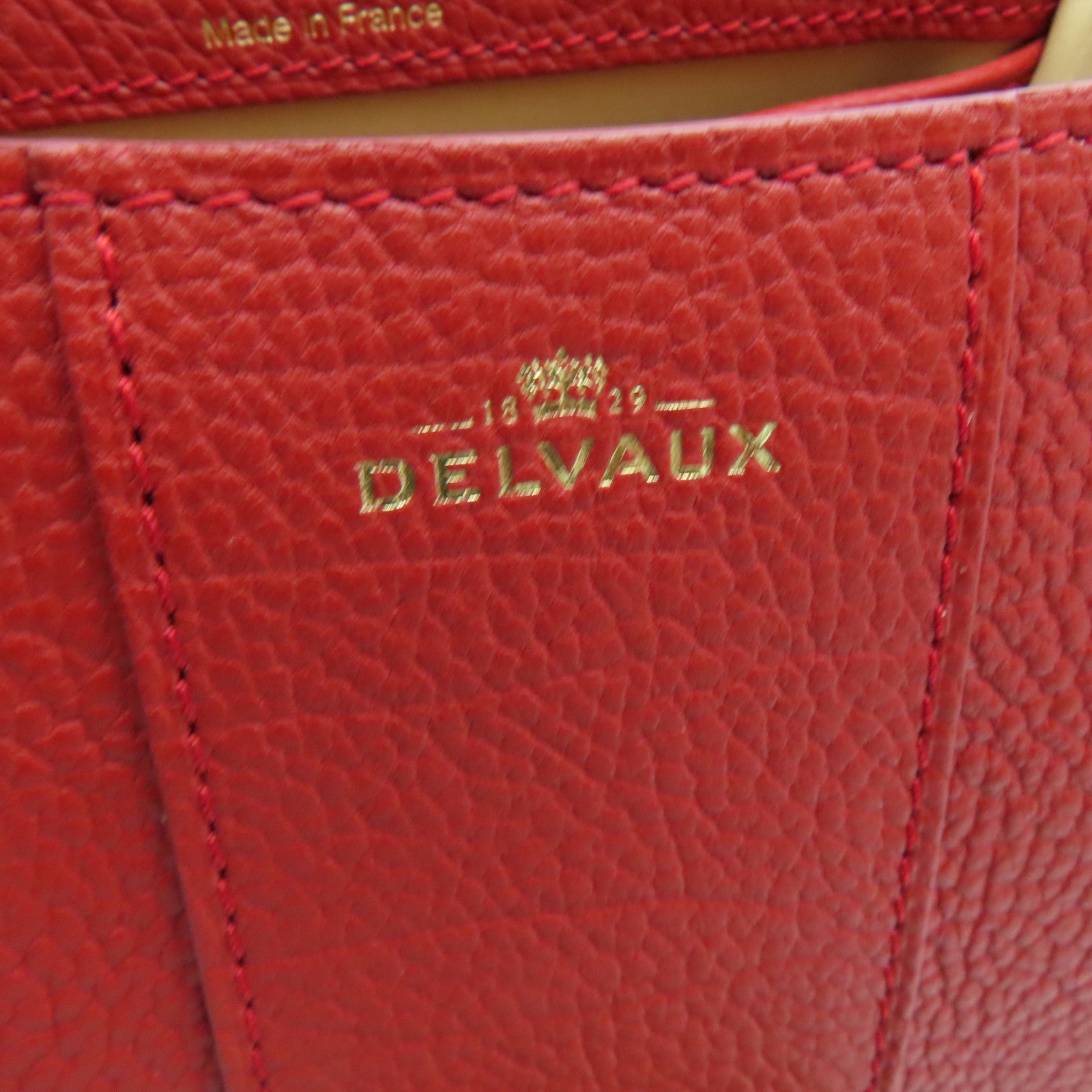 SELECTION [Sharp discount] Cowhide leather Delvaux Brillant Mini gold buckle handle shoulder bag red