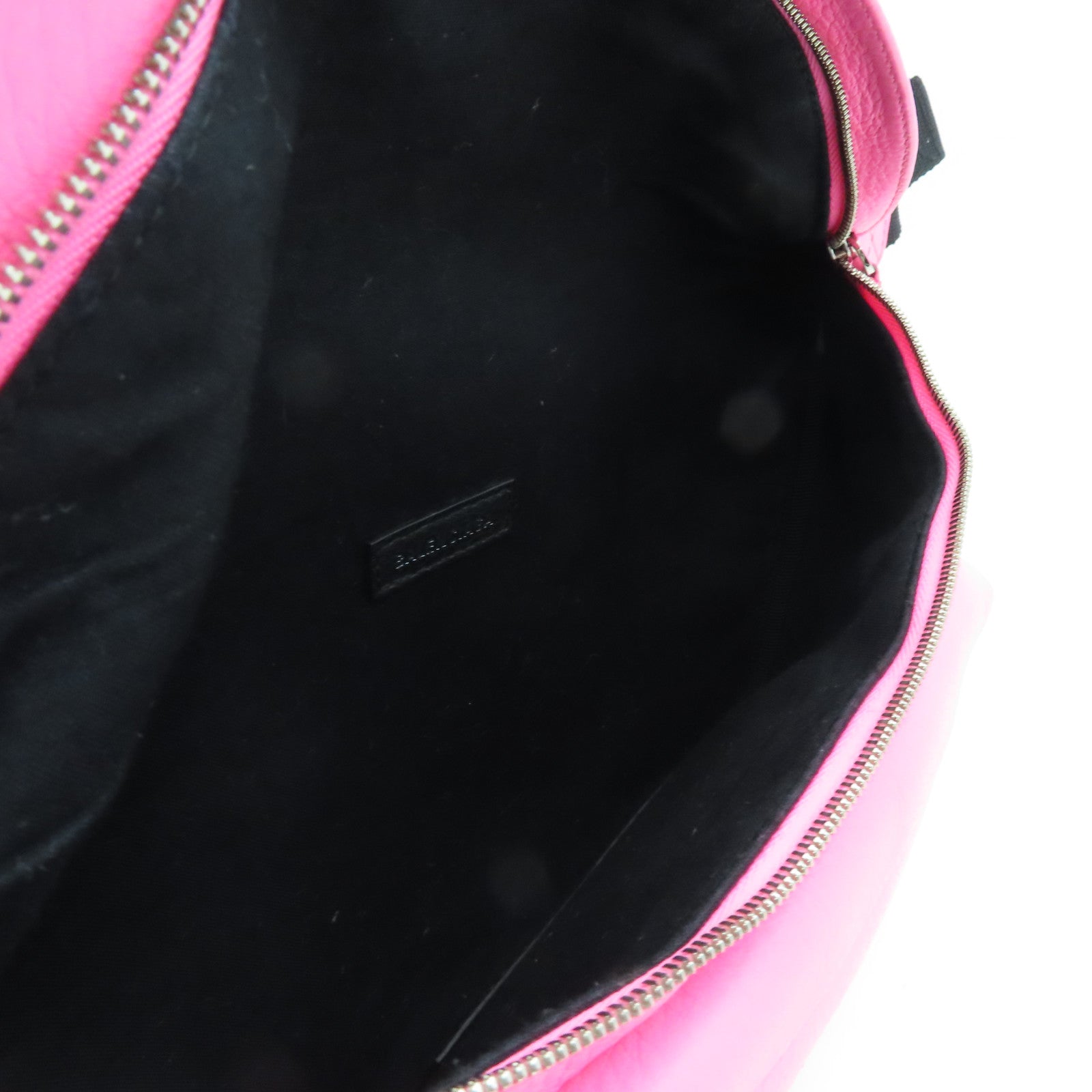 BALENCIAGA Leather Waist Bag Silver Buckle Pink