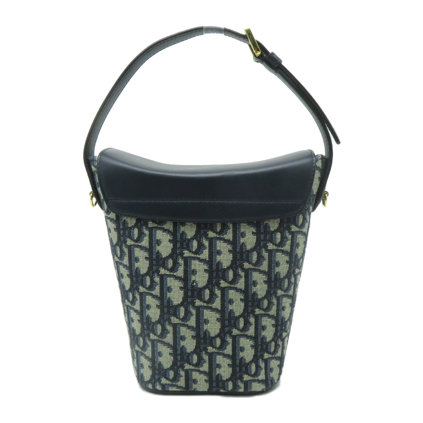 Dior 帆布Shoulder Bag金扣手挽肩背兩用袋藍色