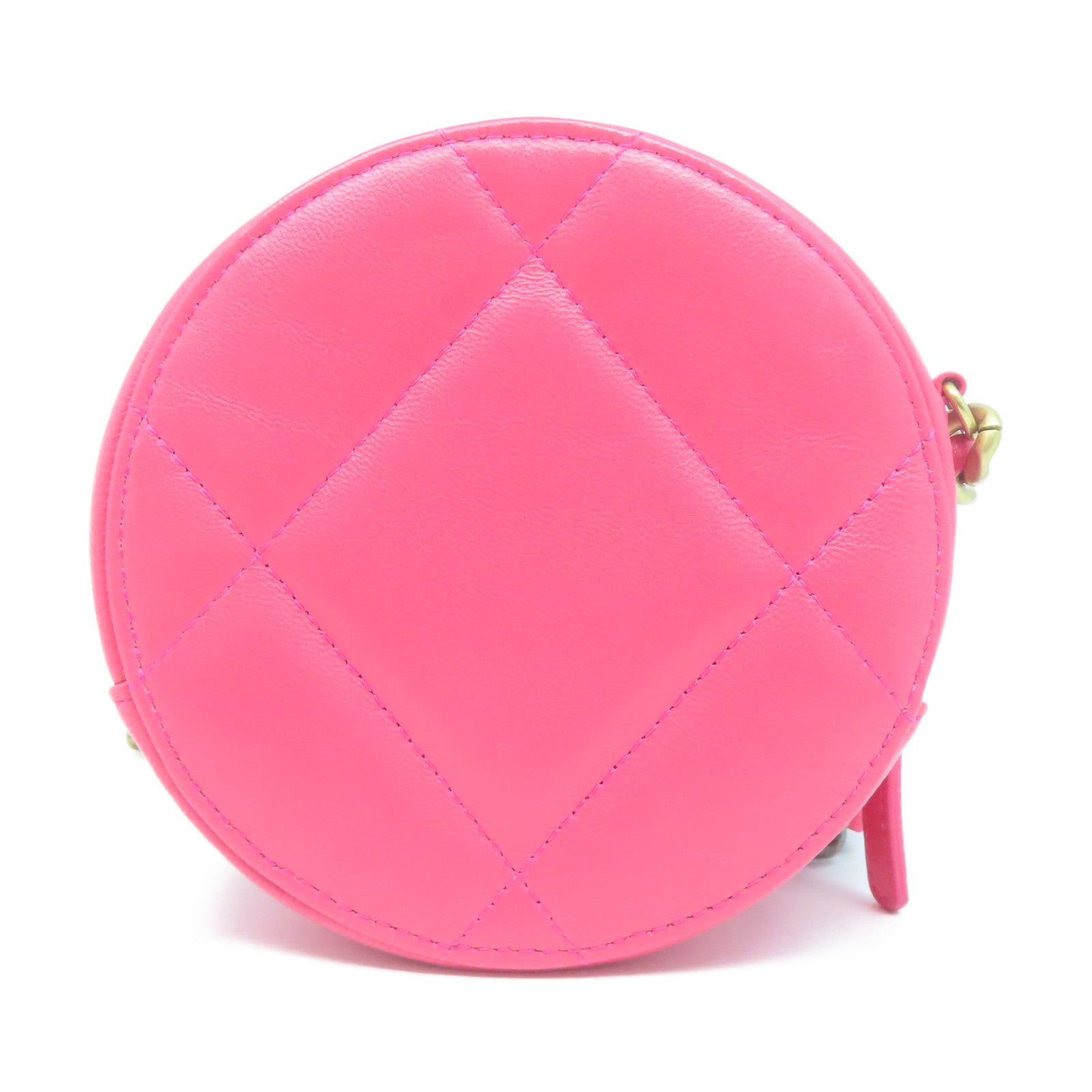 CHANEL 菱格羊皮皮革Shoulder Bag金扣手挽肩背兩用袋粉紅色