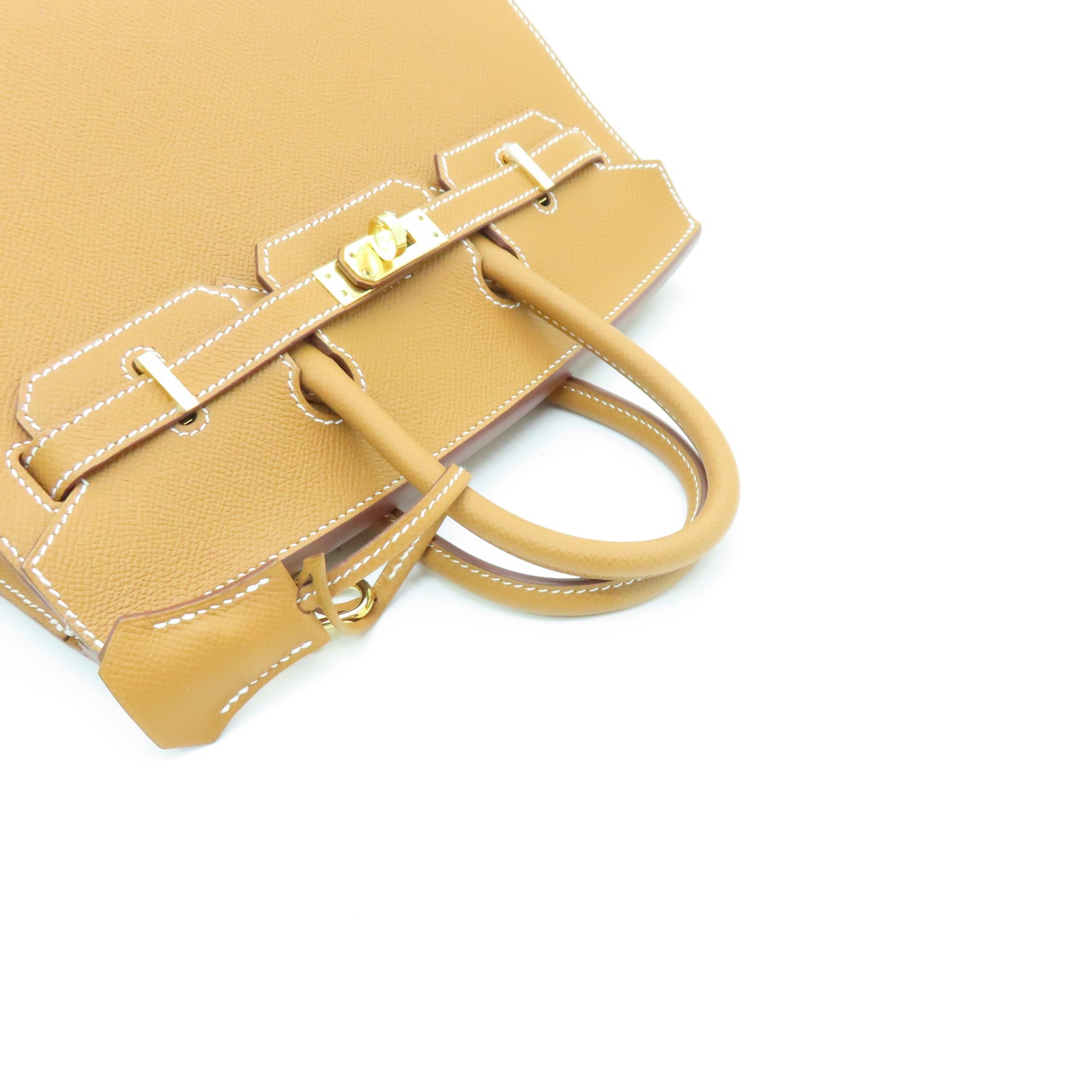 HERMES Epsom皮革Birkin 25金扣手挽袋啡色