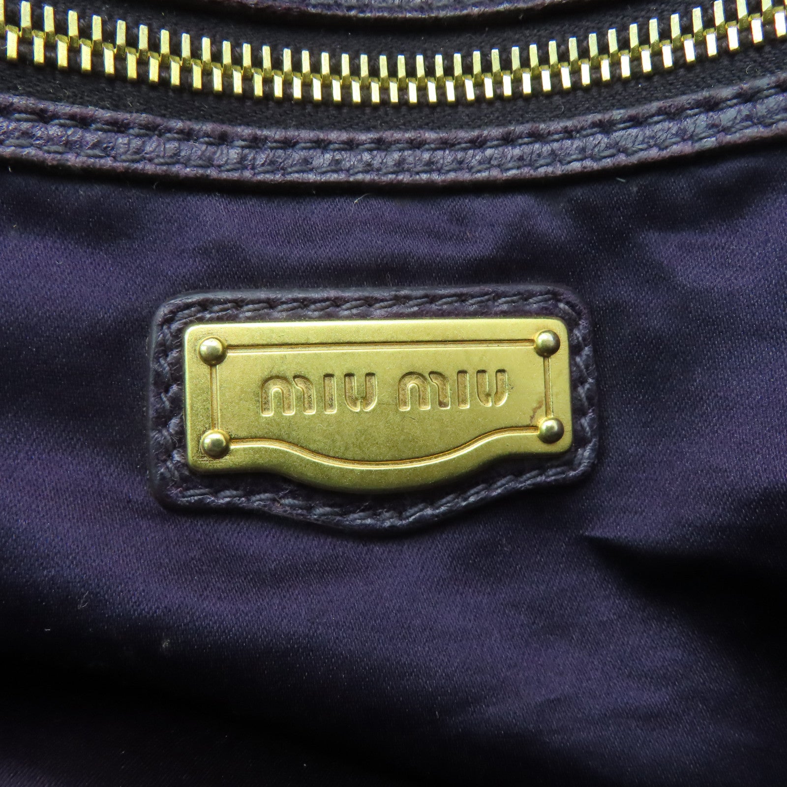 Miu Miu 牛皮皮革Shoulder Bag金扣手挽肩背兩用袋紫色