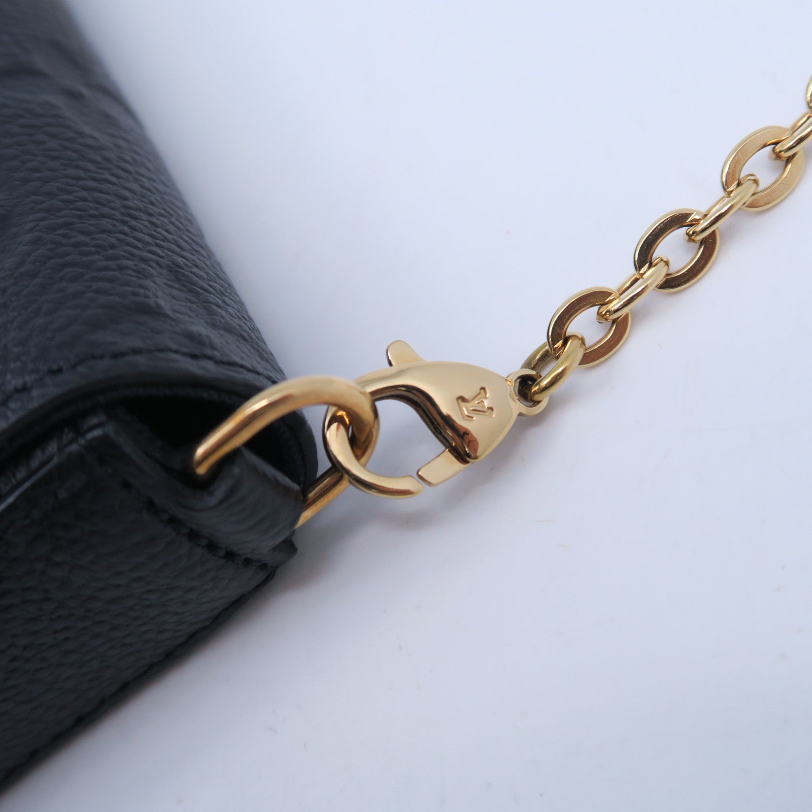 LOUIS VUITTON Monogram Empreinte Pochette Felicie金扣鏈帶肩背袋黑色