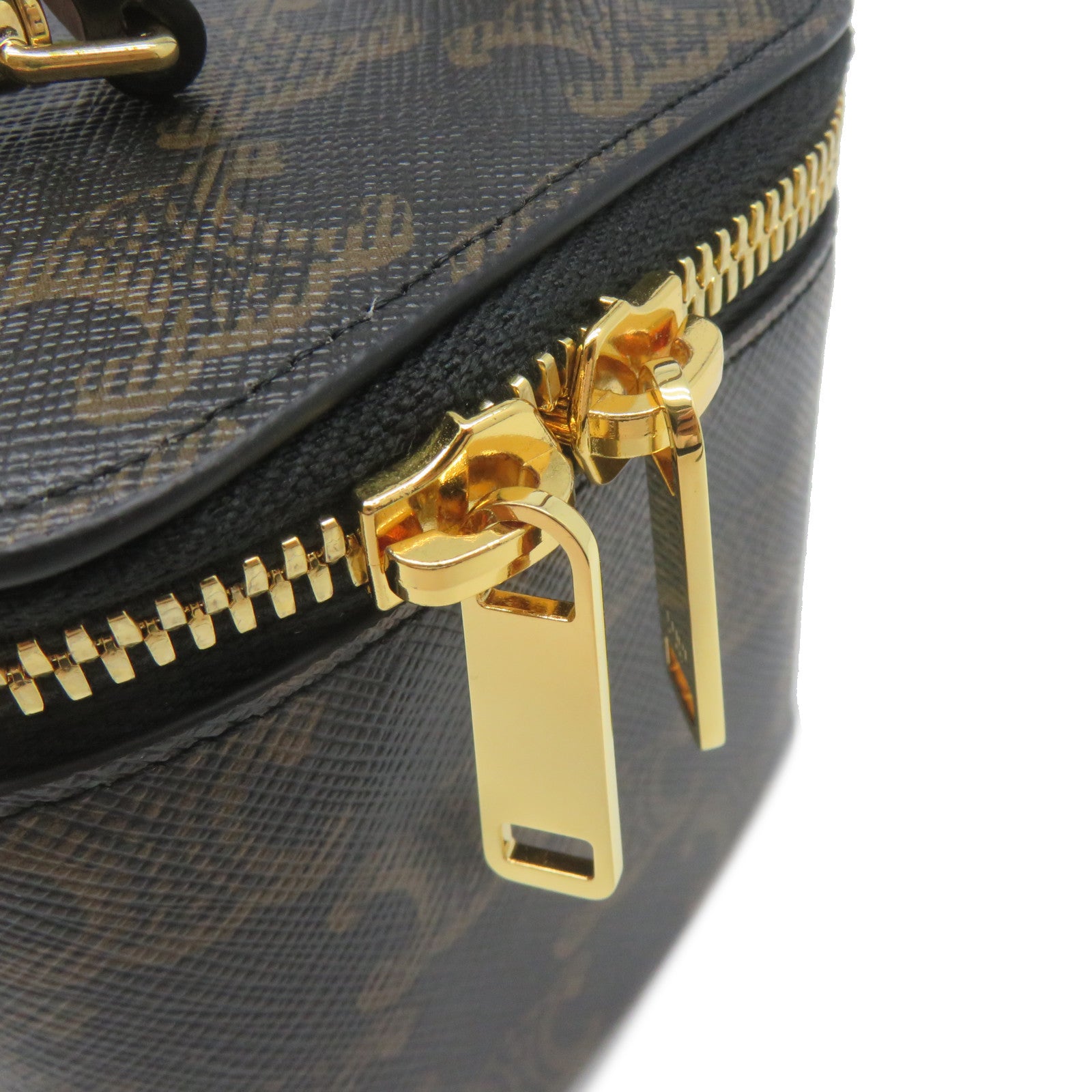 CELINE 塗層帆布Vanity Case 2Way Shoulder Bag金扣手挽肩背兩用袋啡色
