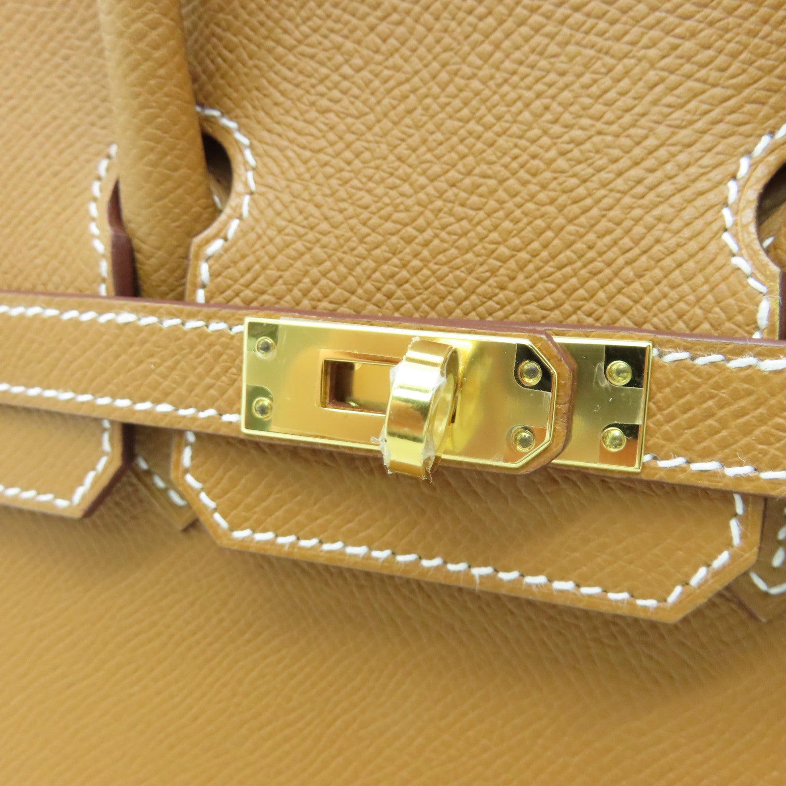 HERMES Epsom皮革Birkin 25金扣手挽袋啡色
