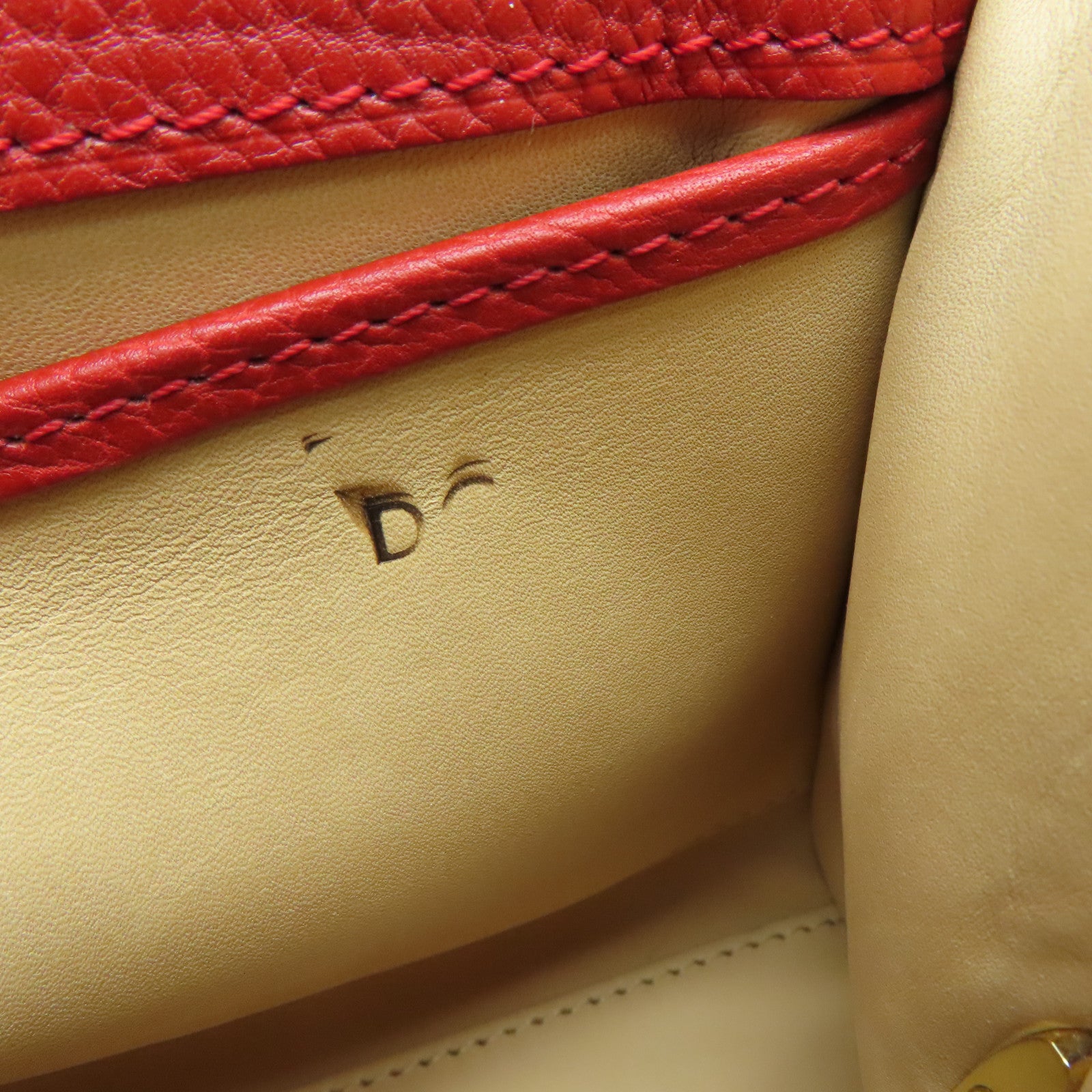 SELECTION [Sharp discount] Cowhide leather Delvaux Brillant Mini gold buckle handle shoulder bag red