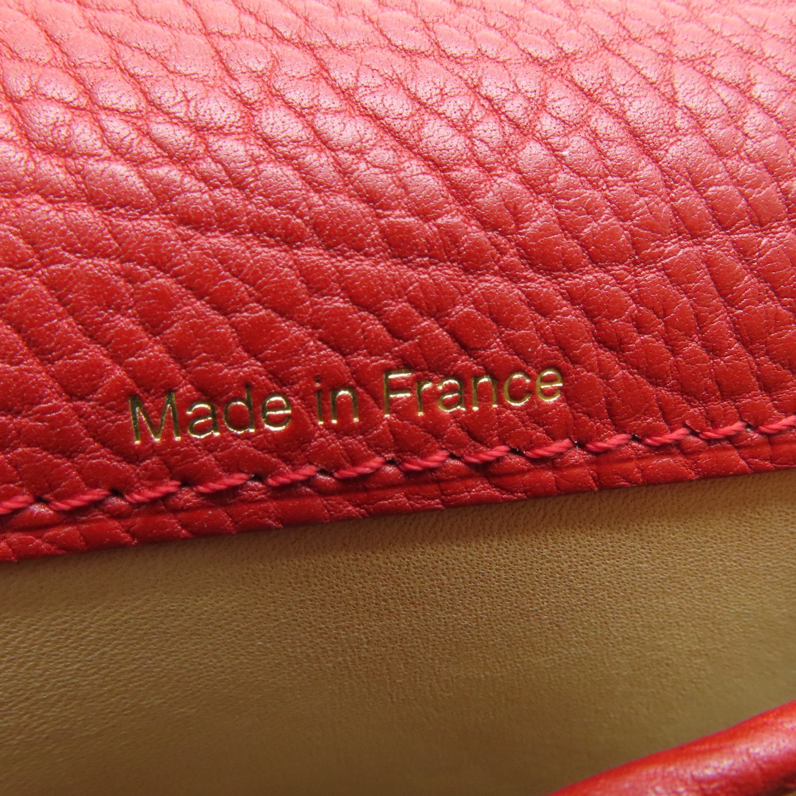 SELECTION [Sharp discount] Cowhide leather Delvaux Brillant Mini gold buckle handle shoulder bag red
