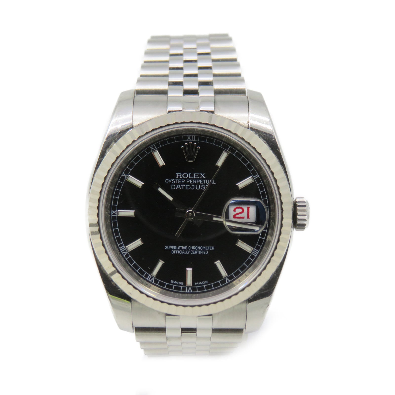 ROLEX Datejust Watch 18K白金/不锈钢自动机芯手表黑色/银色