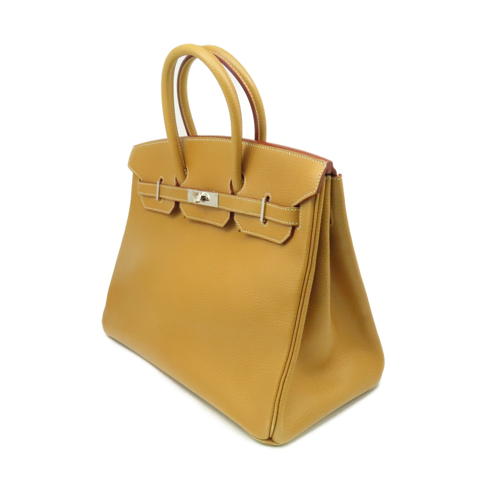 HERMES Ardennes皮革Birkin 35 Hand Bag銀扣手挽袋Natural啡色