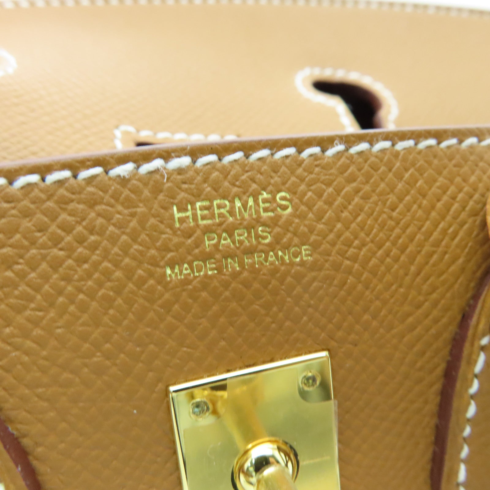HERMES Epsom皮革Birkin 25金扣手挽袋啡色