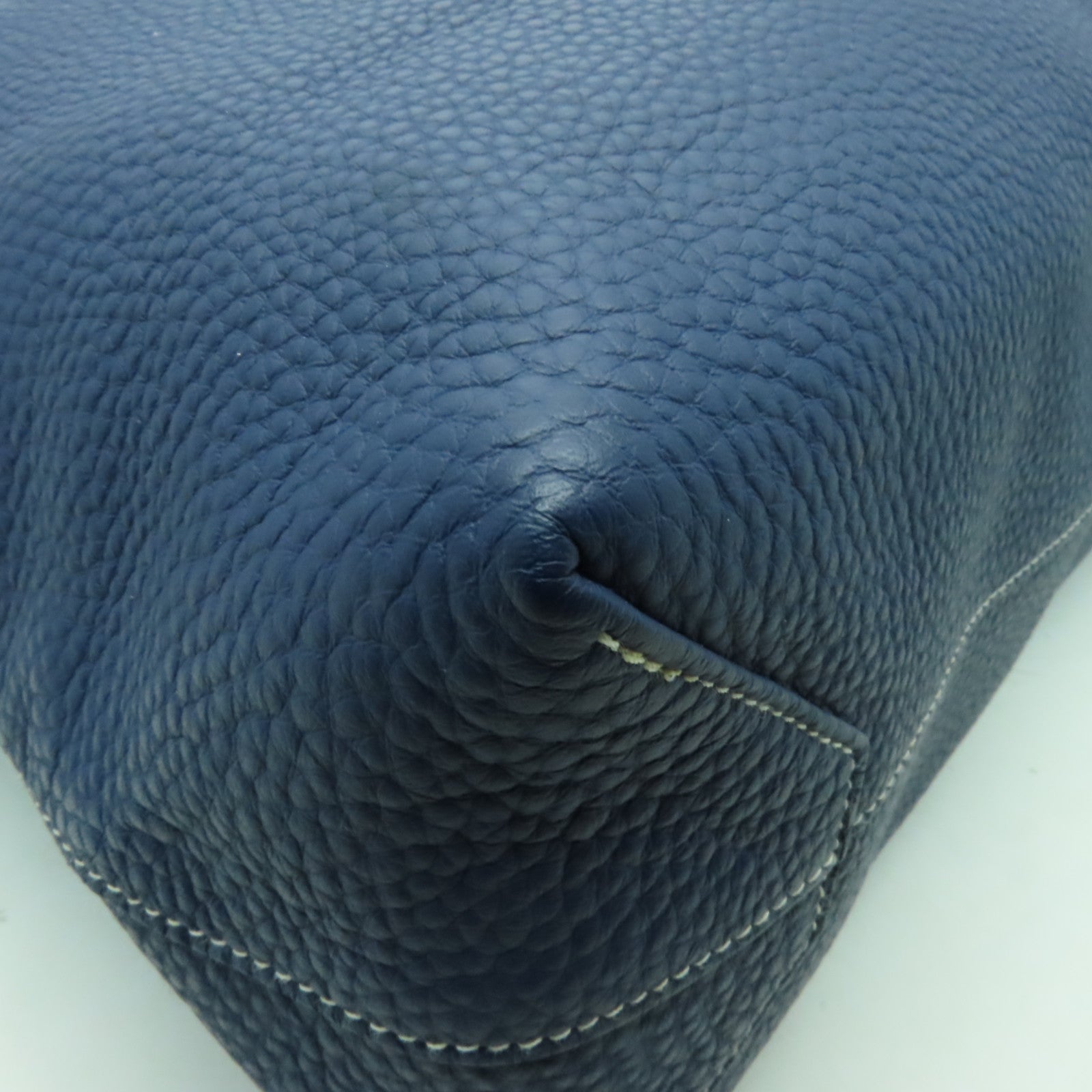 HERMES Clemence皮革Double Sens手挽袋深藍色