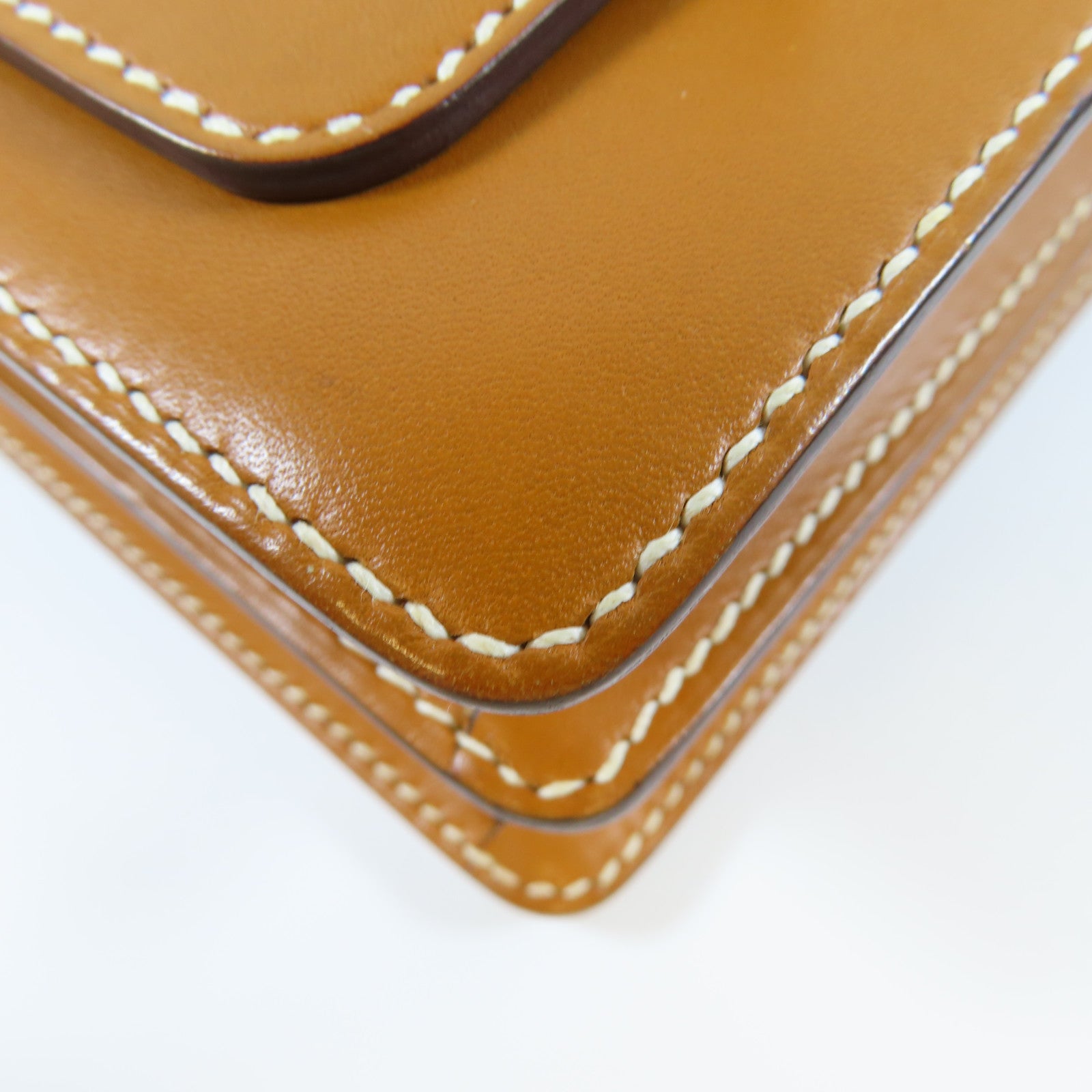 HERMES Barenia皮革Mini Roulis銀扣肩背袋Gold經典駝色