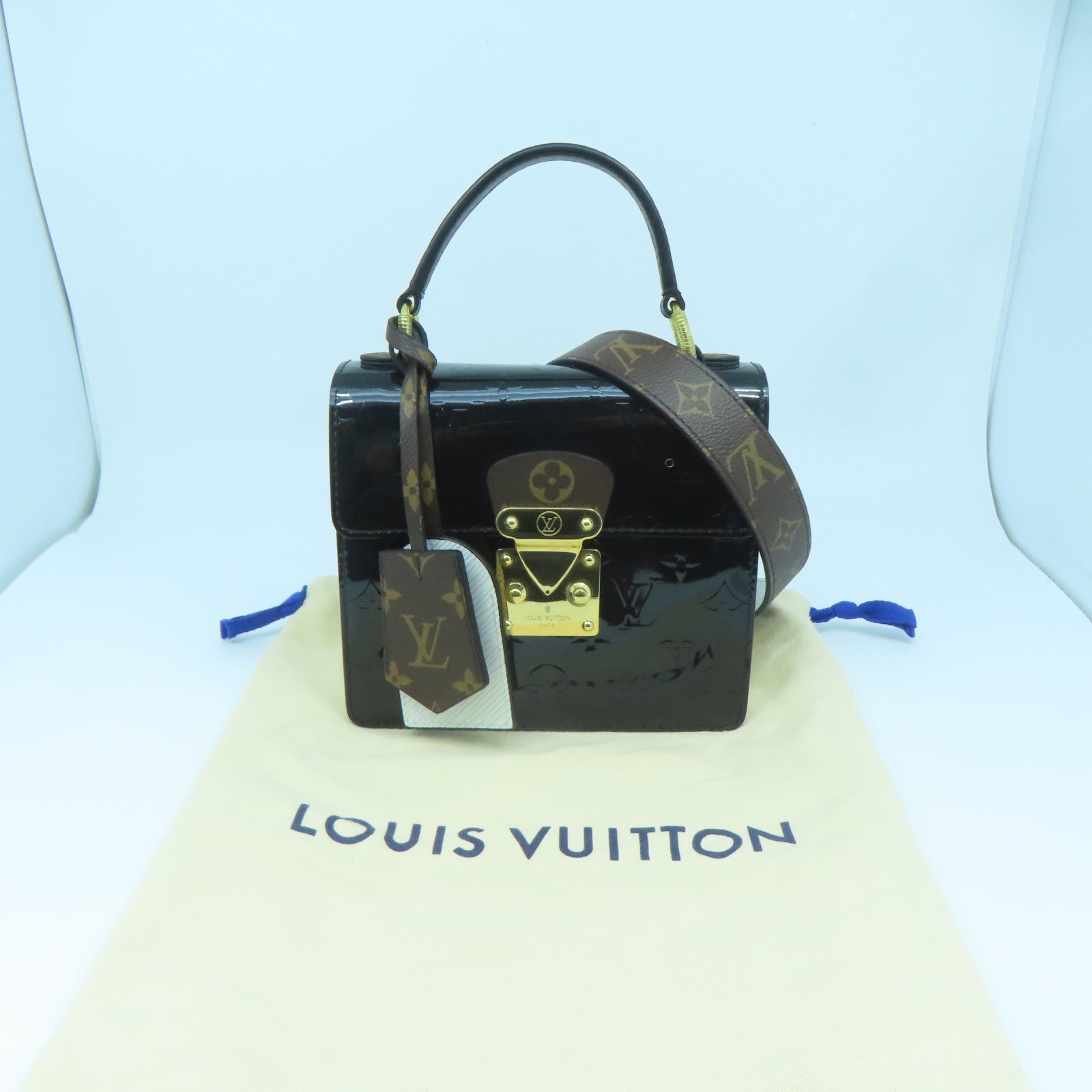 LOUIS VUITTON Monogram/Vernis/Epi Spring Street金扣 手挽肩背兩用袋黑色/白色/啡色