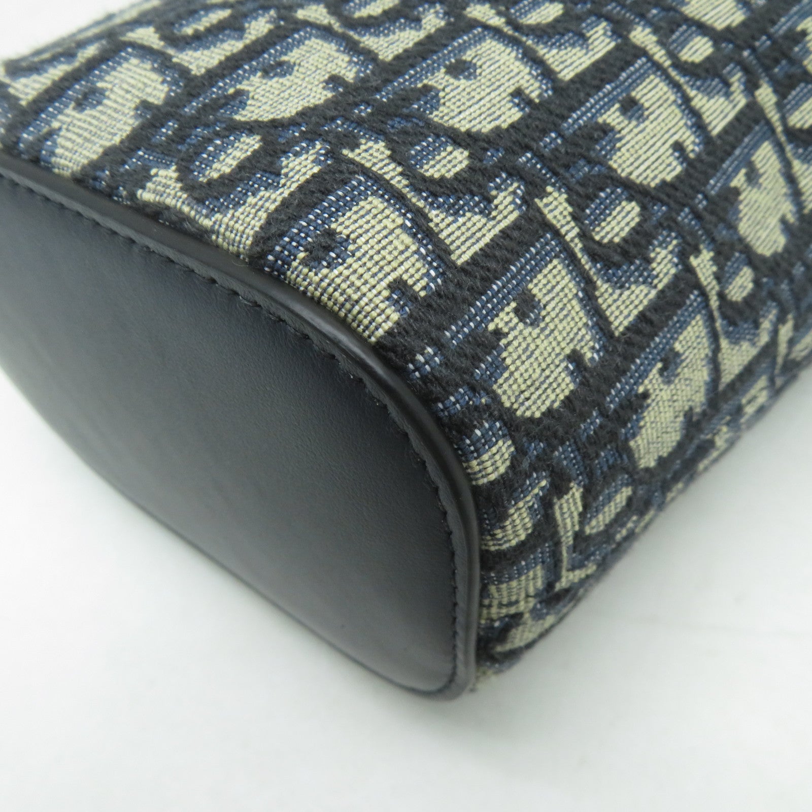 Dior 帆布Shoulder Bag金扣手挽肩背兩用袋藍色