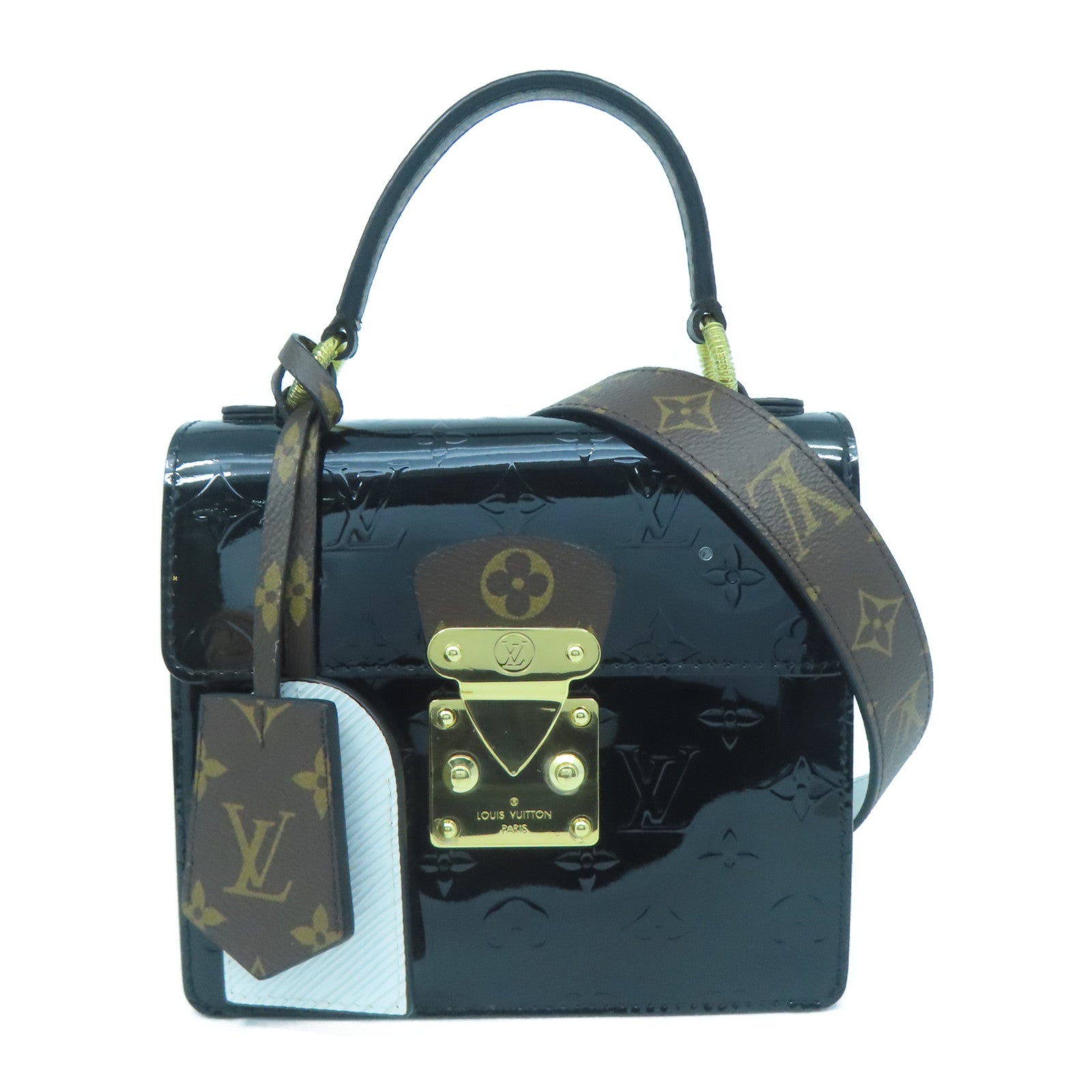LOUIS VUITTON Monogram/Vernis/Epi Spring Street金扣 手挽肩背兩用袋黑色/白色/啡色